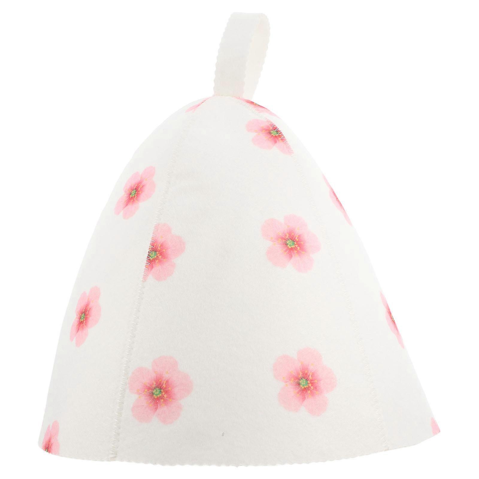 Felt Wool Sauna Hat With Stylish Print For Outdoor And Sauna Use Moisture Absorption 1Pcs