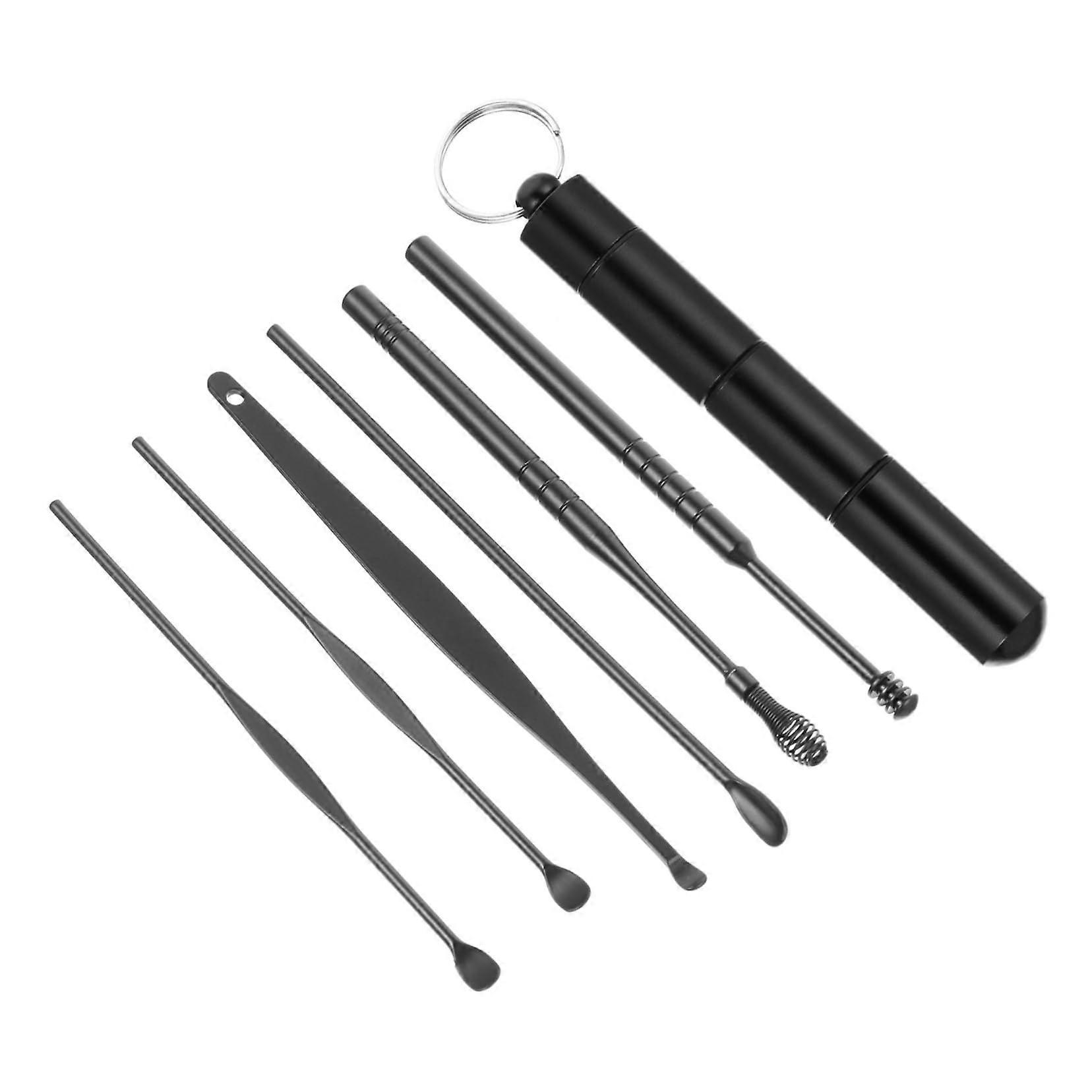 6-Piece Portable Ear Cleaning Tool Set for Daily Use, Durable and Elegant Design, Stainless Steel Material