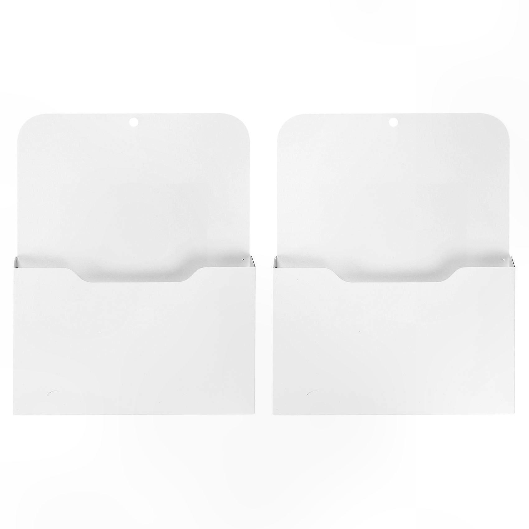 Magnetic Wall File Organizer, 2 Pack - Paper and Pocket Storage Solution