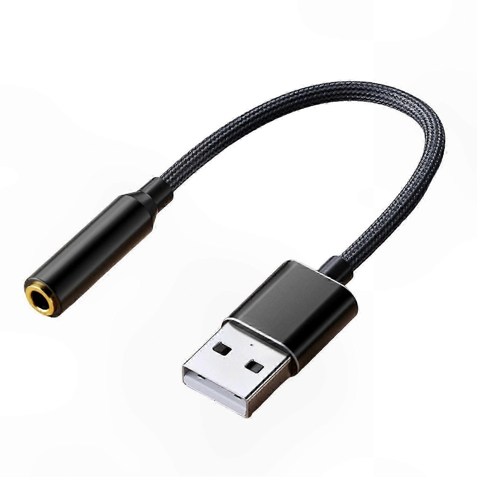2-in-1 USB to 3.5mm Audio Adapter for Laptop and PC Sound Card Connection