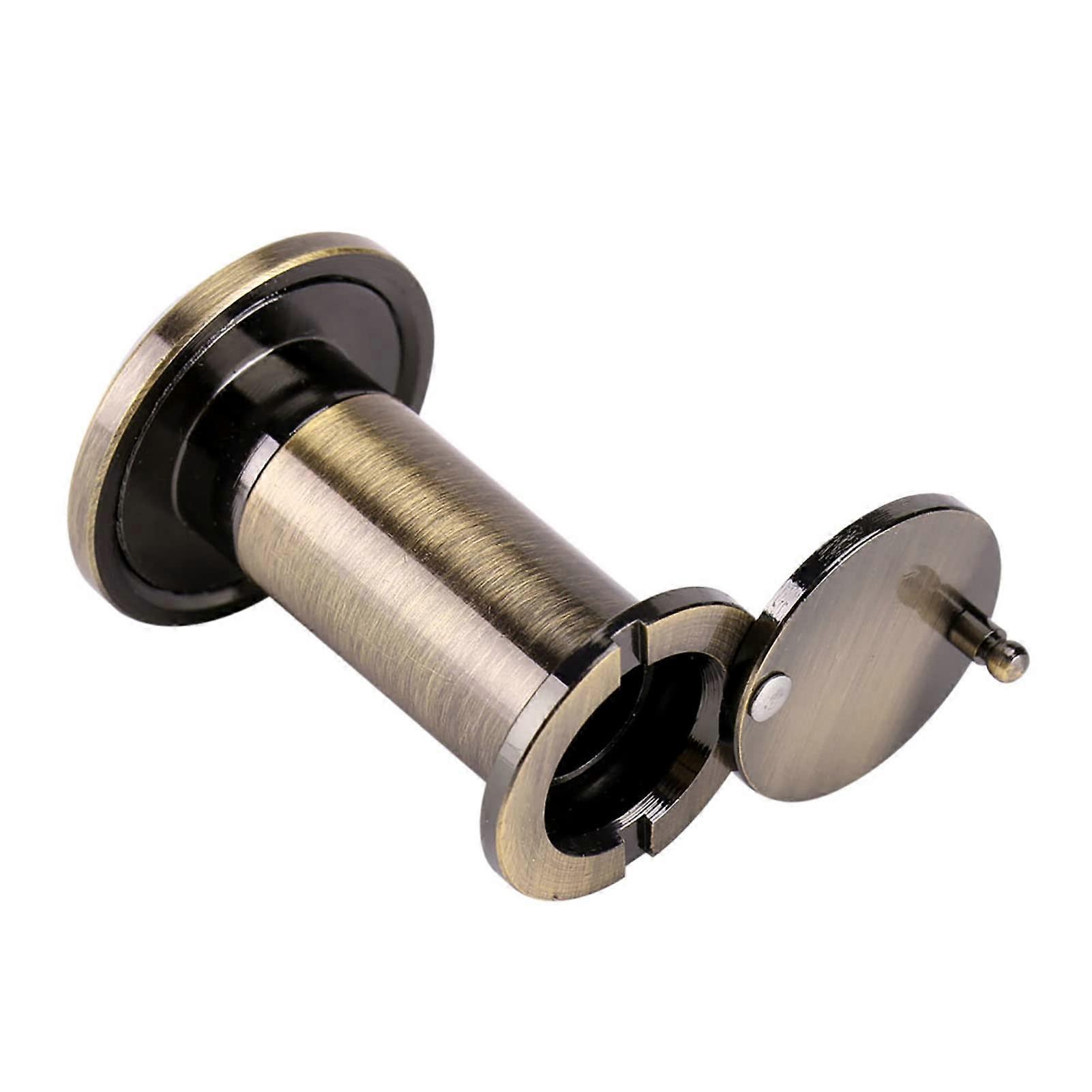 200 Degree Wide Viewing Peephole Door Viewer with Service Cover, Brushed Chrome Finish, Suitable for Bronze Doors