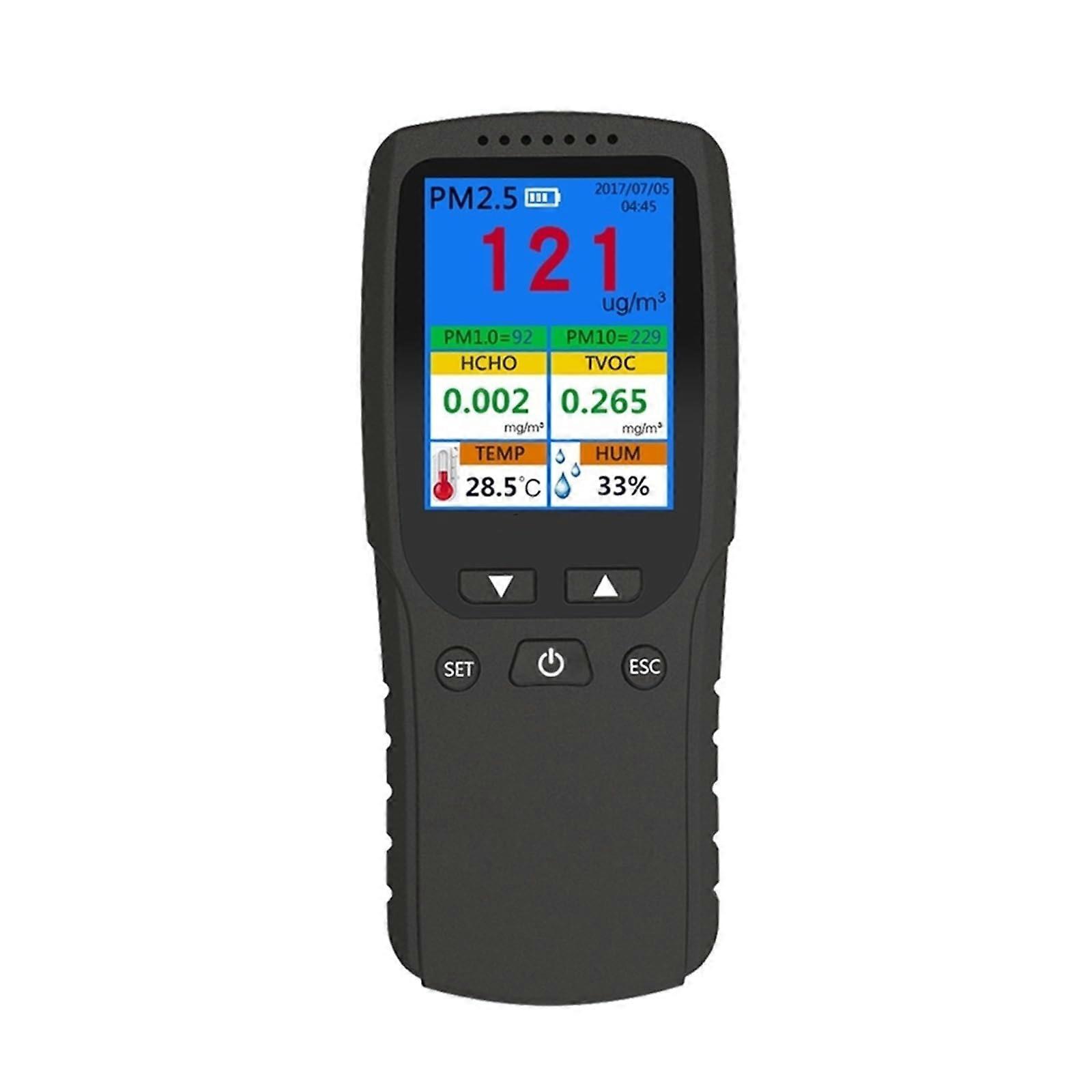 9in1 Air Quality Monitor, Gas Detector for Indoor, PM2.5, PM10, HCHO, Temperature, Humidity