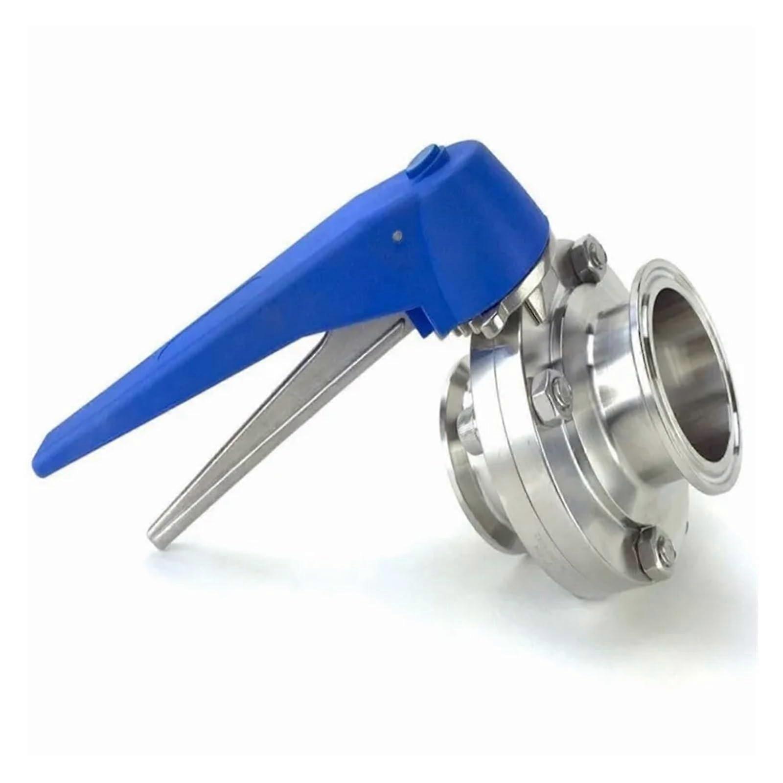 2" 51mm SS304 Stainless Steel Butterfly Valve with Squeeze Trigger for 2" Tri Clamp - Water, Oil, Gas Compatibility