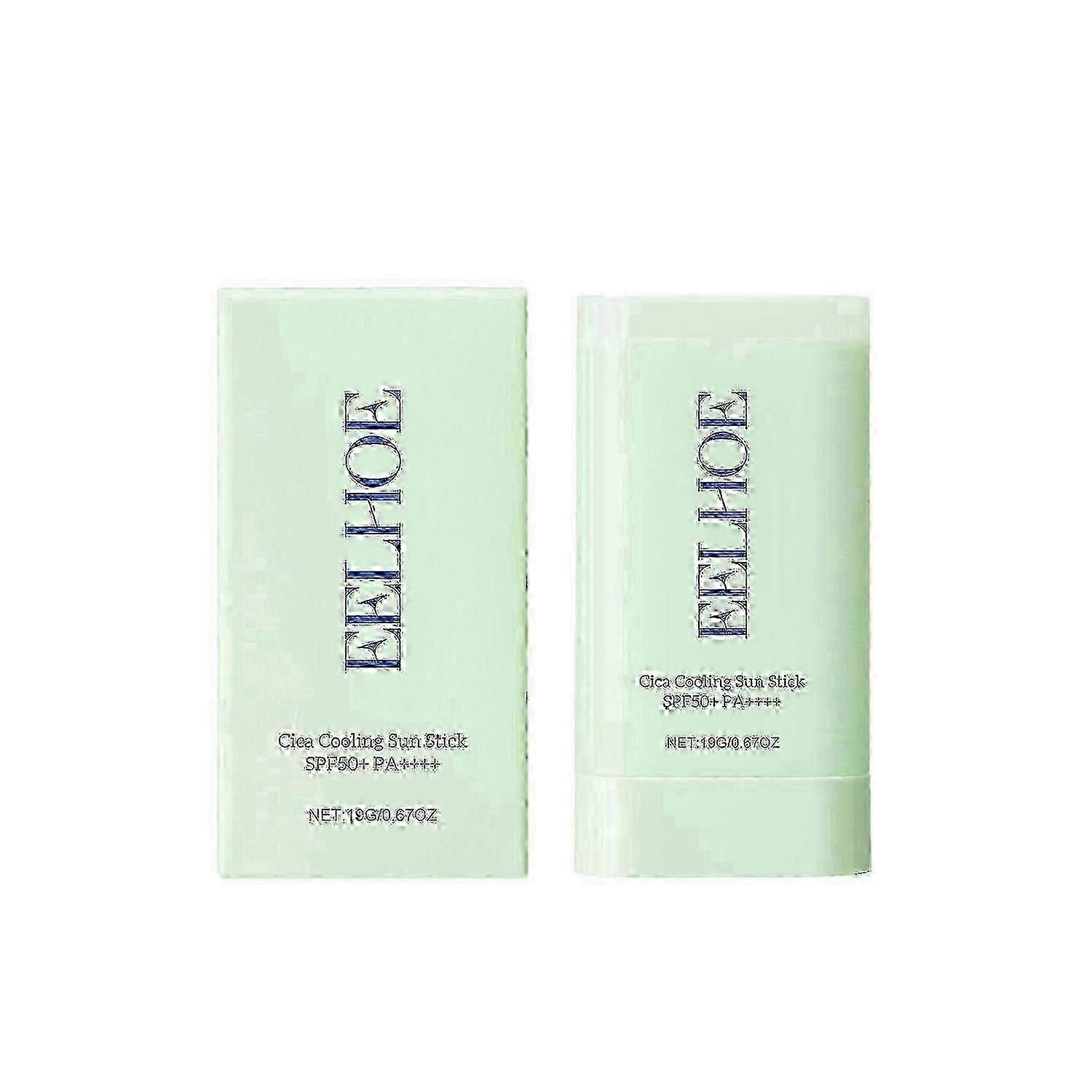 EELHOE Cica Cooling Sun Stick, Refreshing Isolation Solid Protective Cream Against UV Sunburn Outdoo