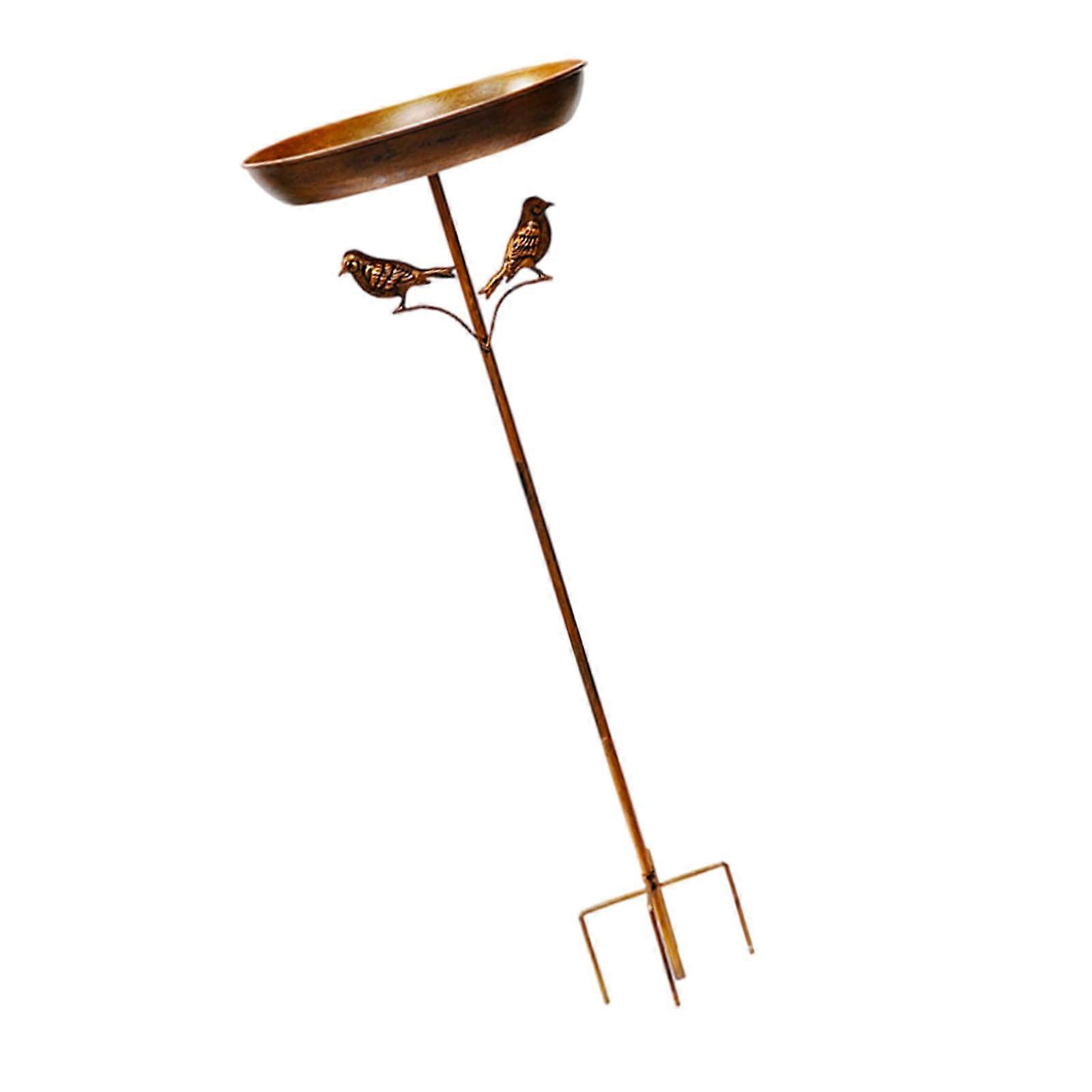Metal Birdbath Bird Feeding Station With Decorative Bird Features For Garden And Patio Bird Watching Accessory