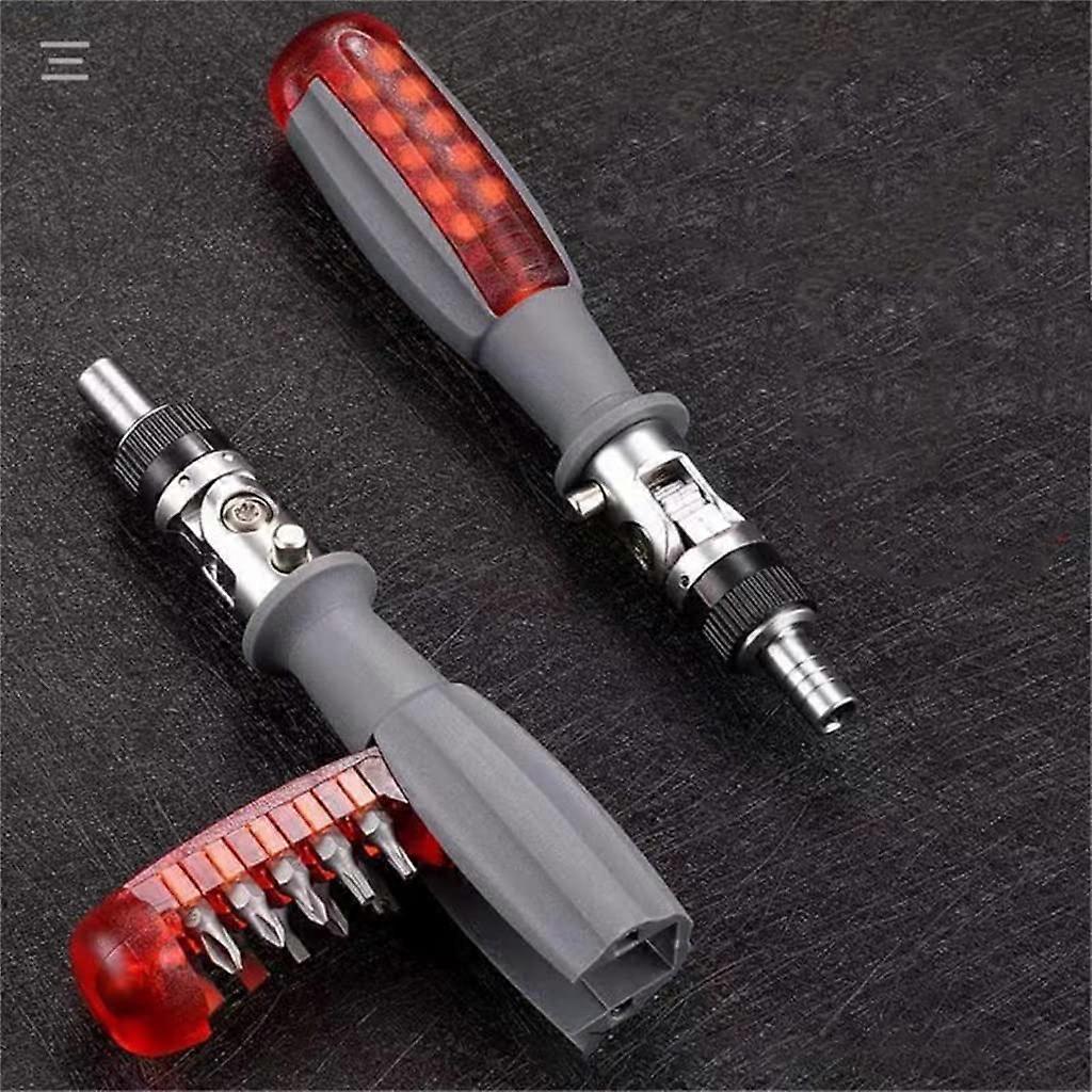 Alloy Ratchet Multi-Function Screwdriver Set with Adjustable Angles, Cross, Triangle, and Plum Shape Heads, Universal Size D