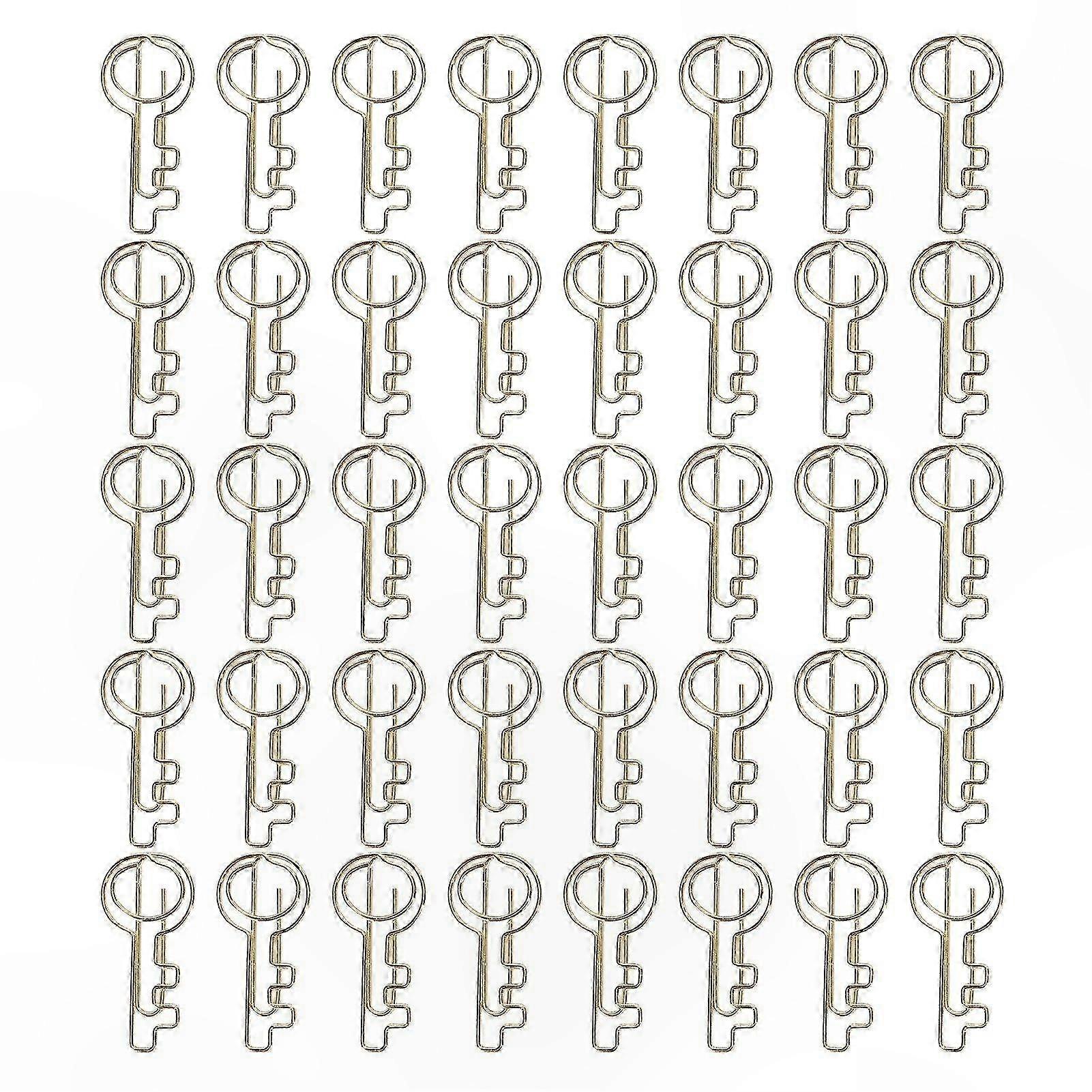 40PCS Unique Key-Shaped Paper Clips, Portable and Reusable, Cute Design for Office or School Use