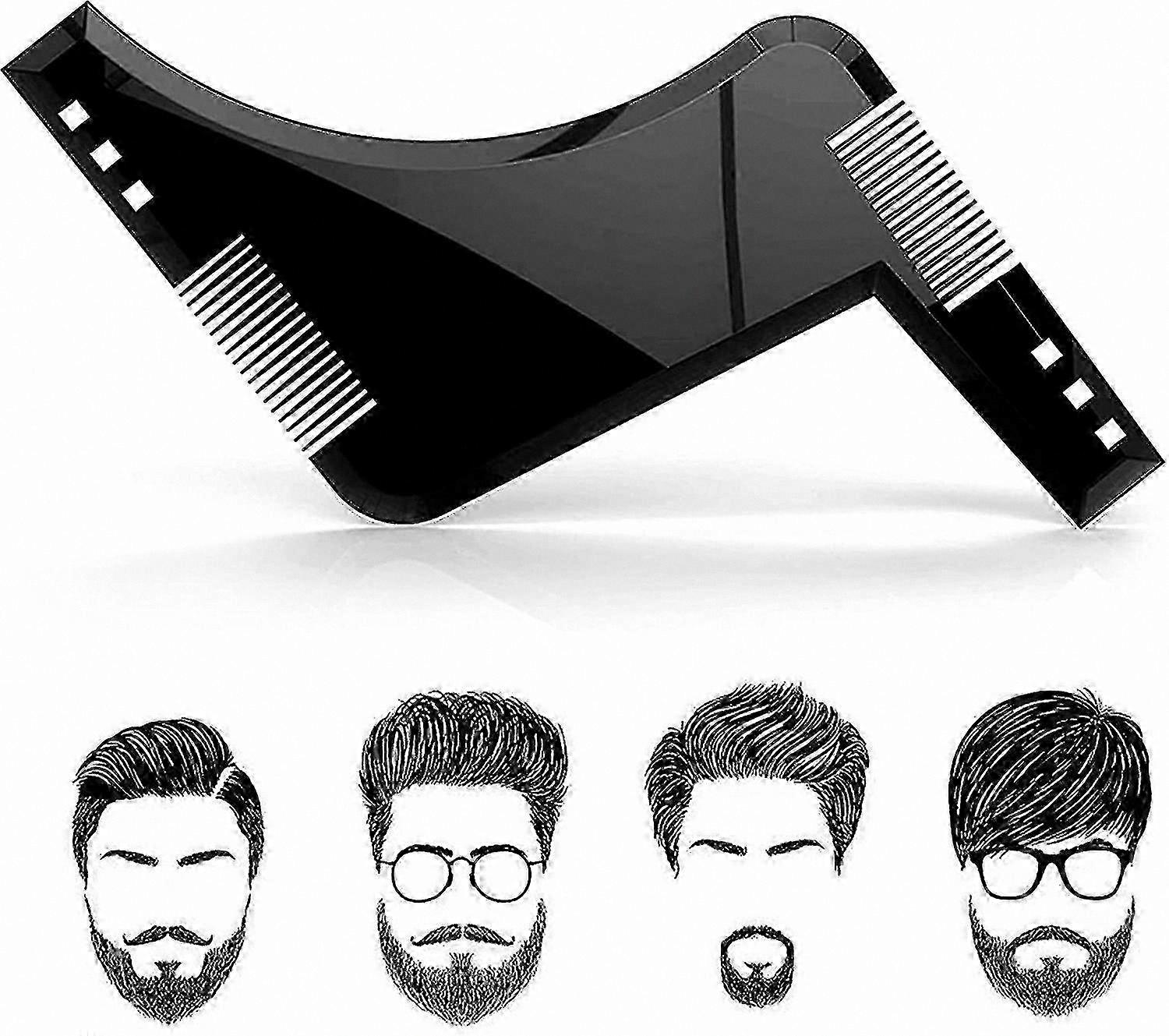 Beard Shaping Kit with Comb, Symmetrical Stencils for Styling and Contouring Facial Hair