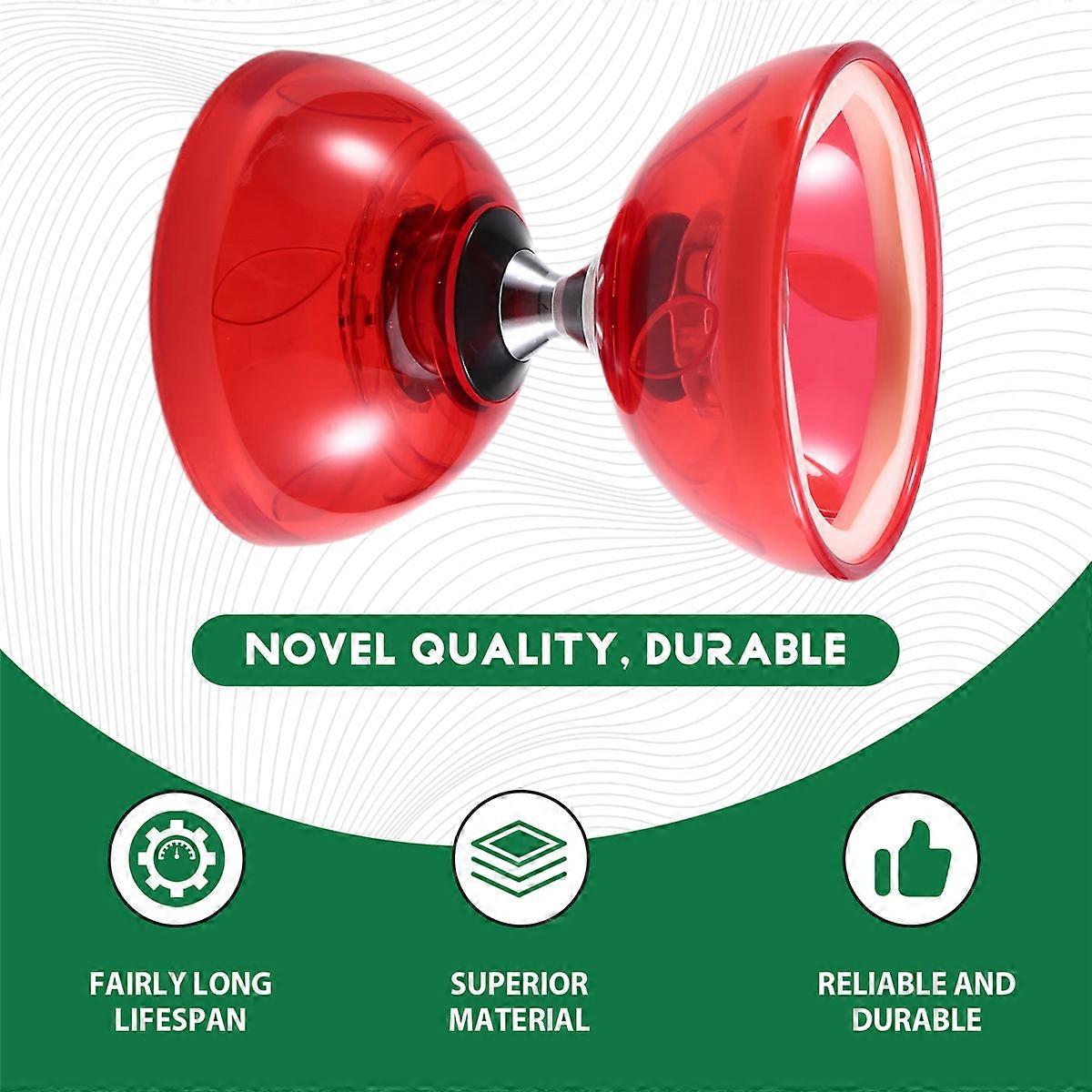 LED Diabolo Chinese Yoyo Set with Colorful Lights 2 Sticks String and Net Bag Diabolo Elderly Childr