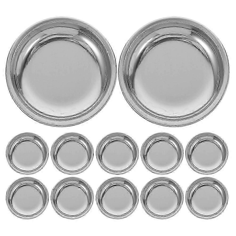 12Pcs Round Tea Bag Dish Stainless Steel Holder For Home Office Use Prevent Drips With Elegant Style