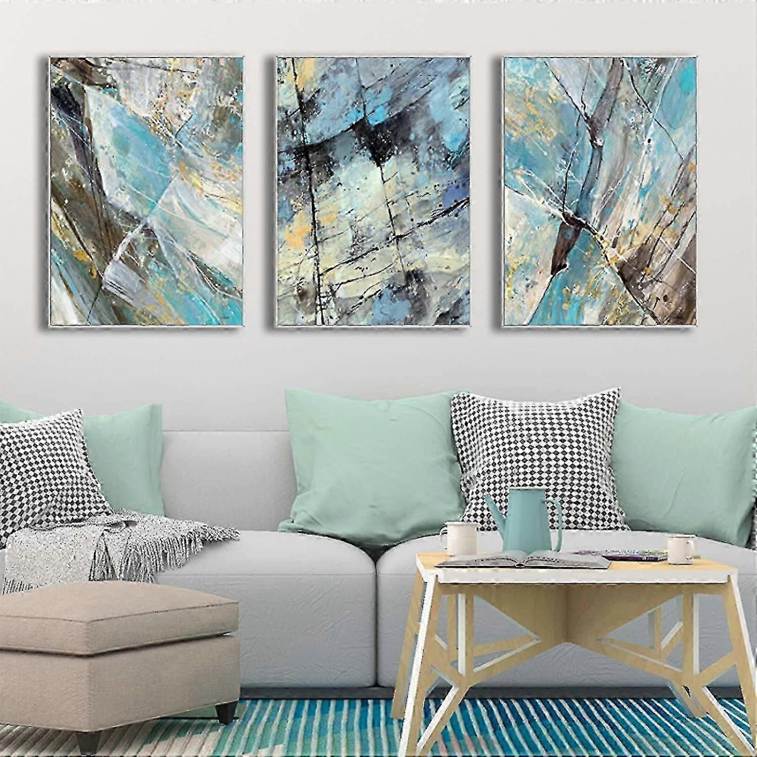 Color Block Posters, Decorative Paintings, Canvas Art Prints (set Of 3)