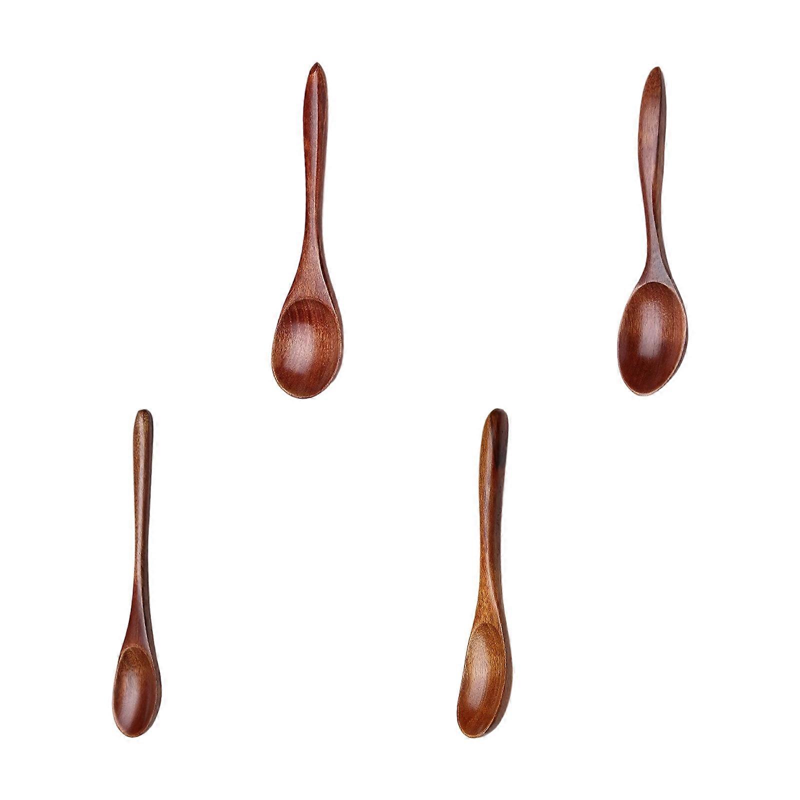 Artisanal Lacquered Nanmu Wooden Spoon Durable Stirring Utensils For Coffee Teas Soup Dessert Serving Natural Kitchenwares Tool 4 Styles Multicolor