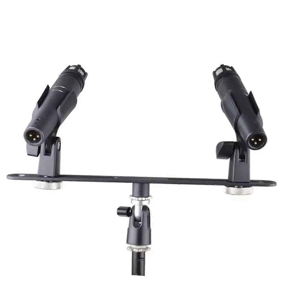 For MAS020 Double Microphone Stand Stereo Recording Dual Microphone Stand