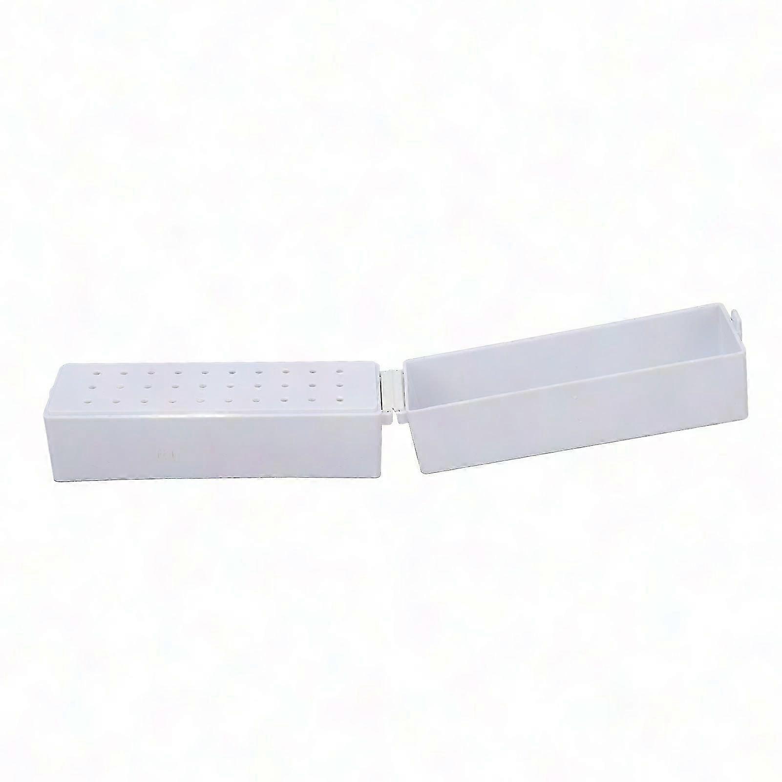 Professional White Nail Drill Bits Holder, 30 Holes Dustproof Container for Nail Tools