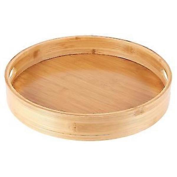 Round Serving Tray in Bamboo For Dinner Trays Tea Bar Breakfast Food Container Large T