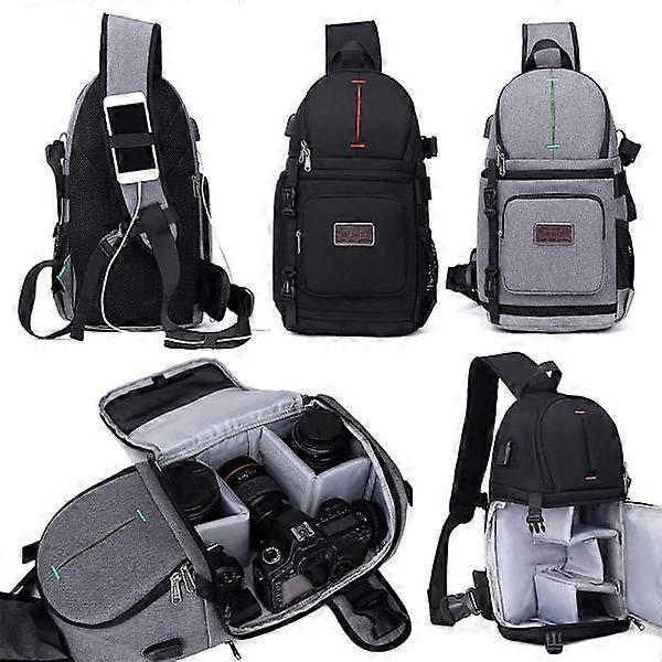 SLR camera bag USB external rechargeable camera bag CASE black