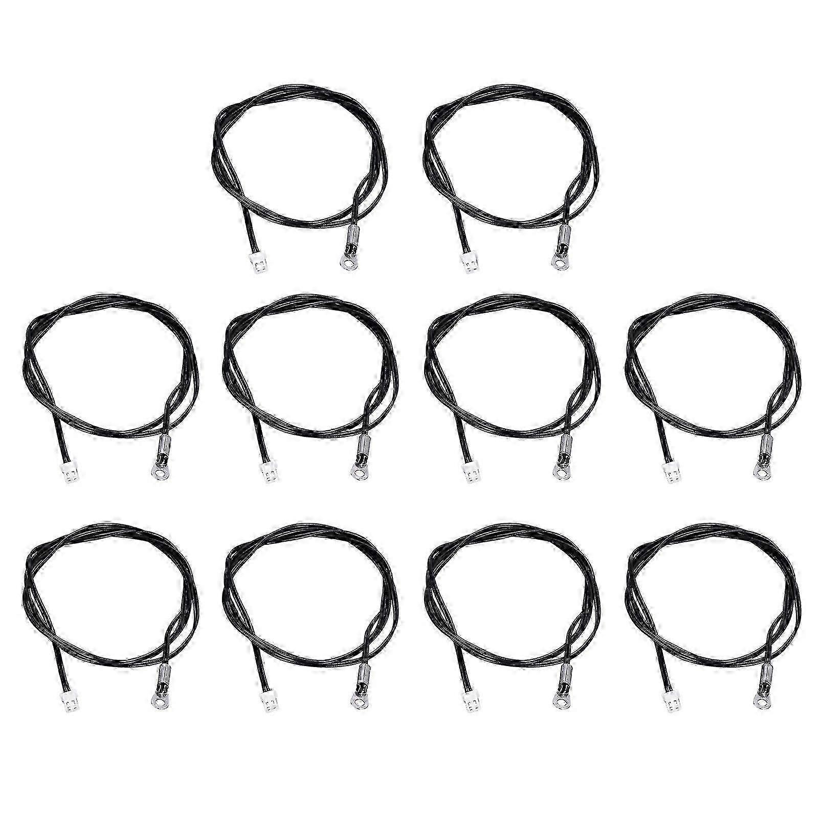 10Pcs NTC Thermistor Probe Temperature Sensor Round Lug Cold Pressed Terminal Connector 1meter10K B3435