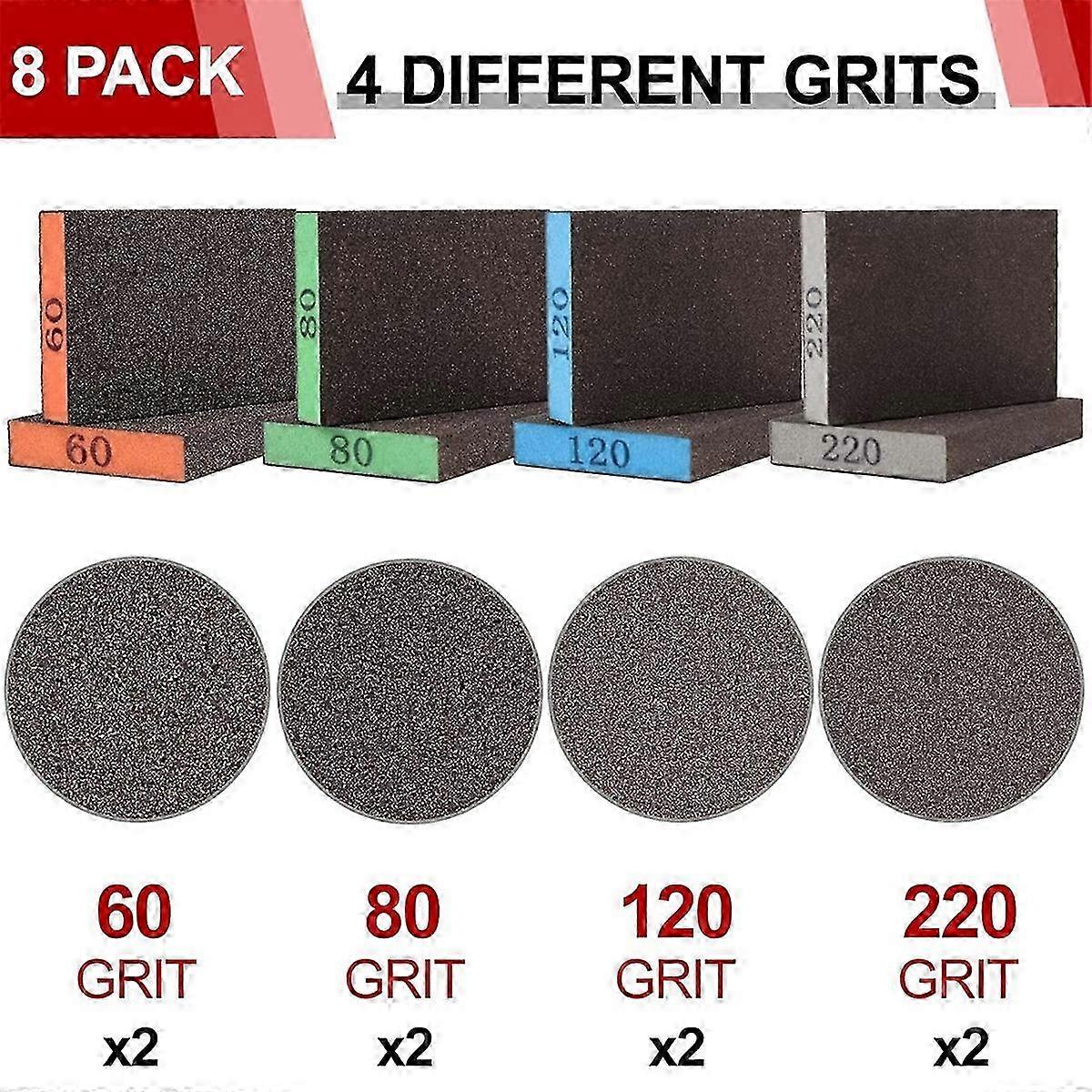 8 Pack Sanding Sponge, Washable and Reusable Sanding Blocks