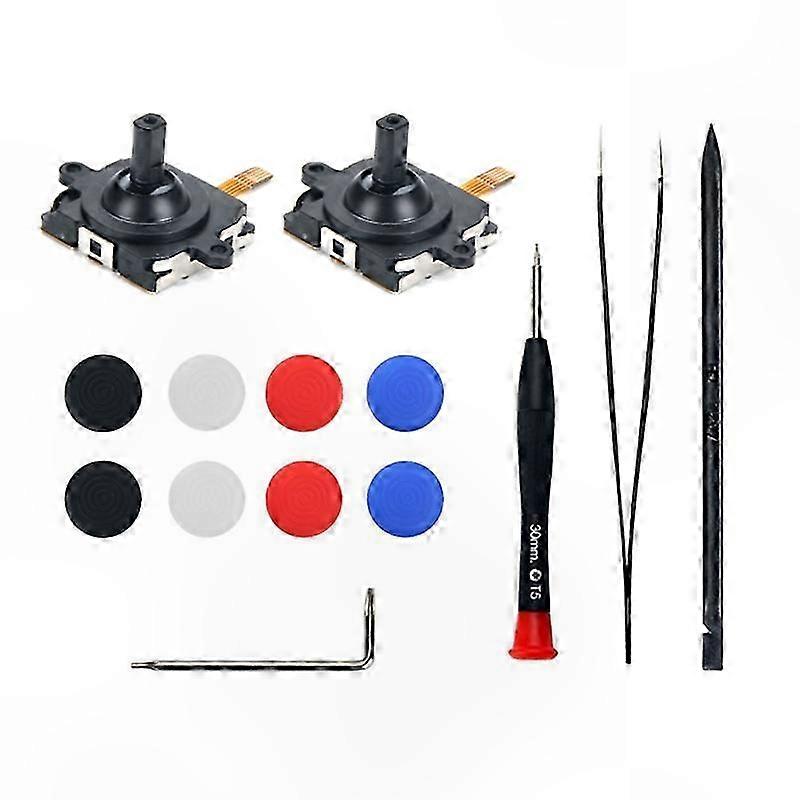 VR Controller Joystick Repair Kit with Tools & Thumbstick Caps for Left/Right Replacement