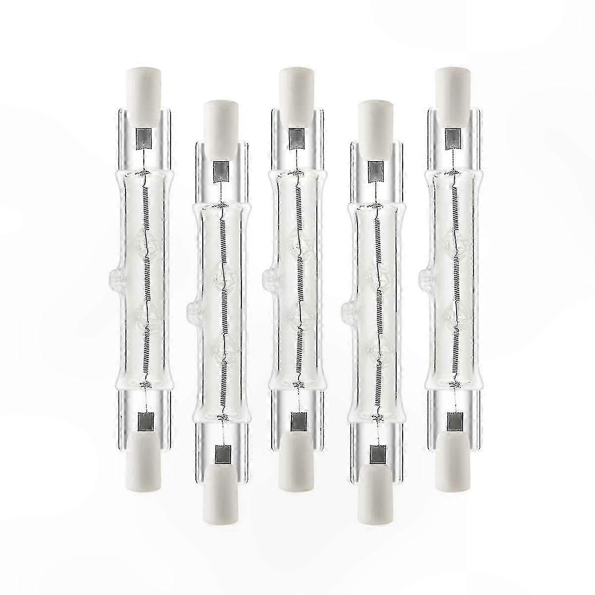 5-Pack R7s 118mm 300W 230V Halogen Linear Bulbs, Dimmable Construction Lighting Solution