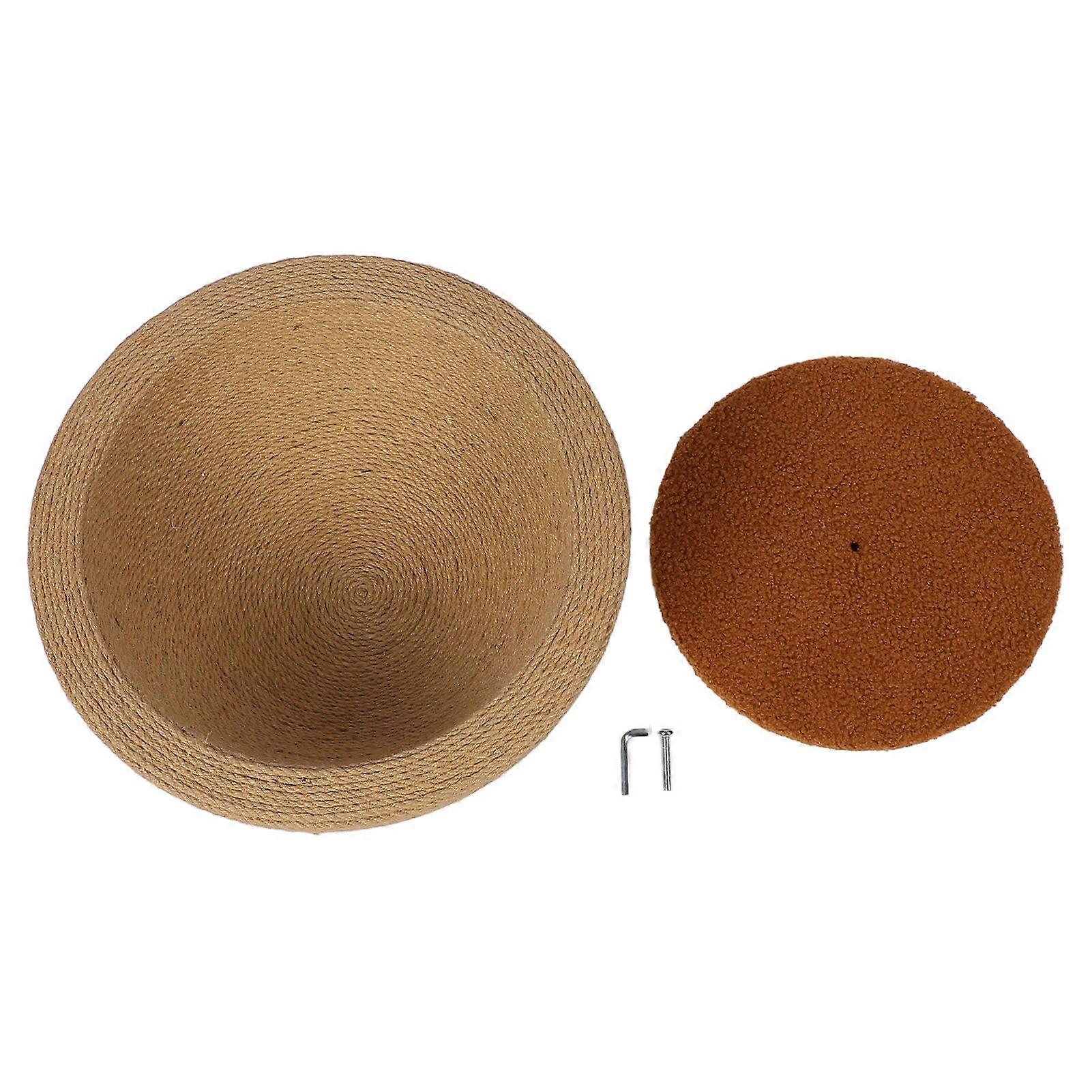 Cat Scratching Board Bowl Multifunction 2 in 1 Sisal Cat Scratcher Lounge Bed For Kitten Balanced Style (round Bottom)