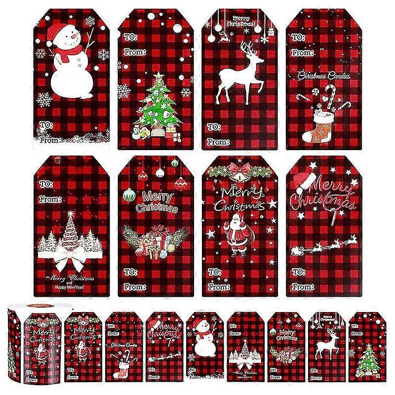 2X300pcs White Rectangle Shaped Merry Christmas Christmas Sticker G...