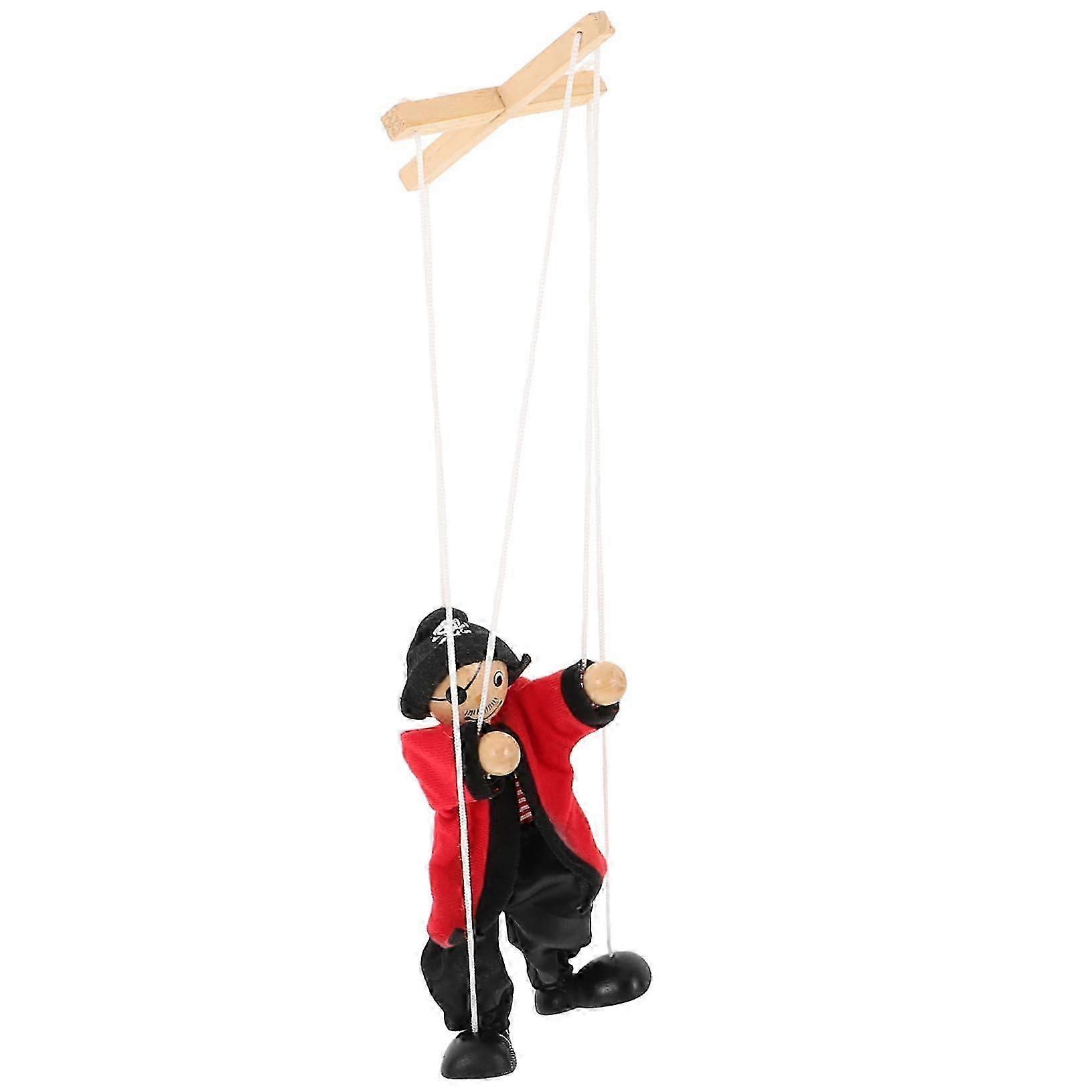 Funny Pirate Marionette Puppet with Random Style for Interactive Play at Parties and Family Fun with Pull String Action
