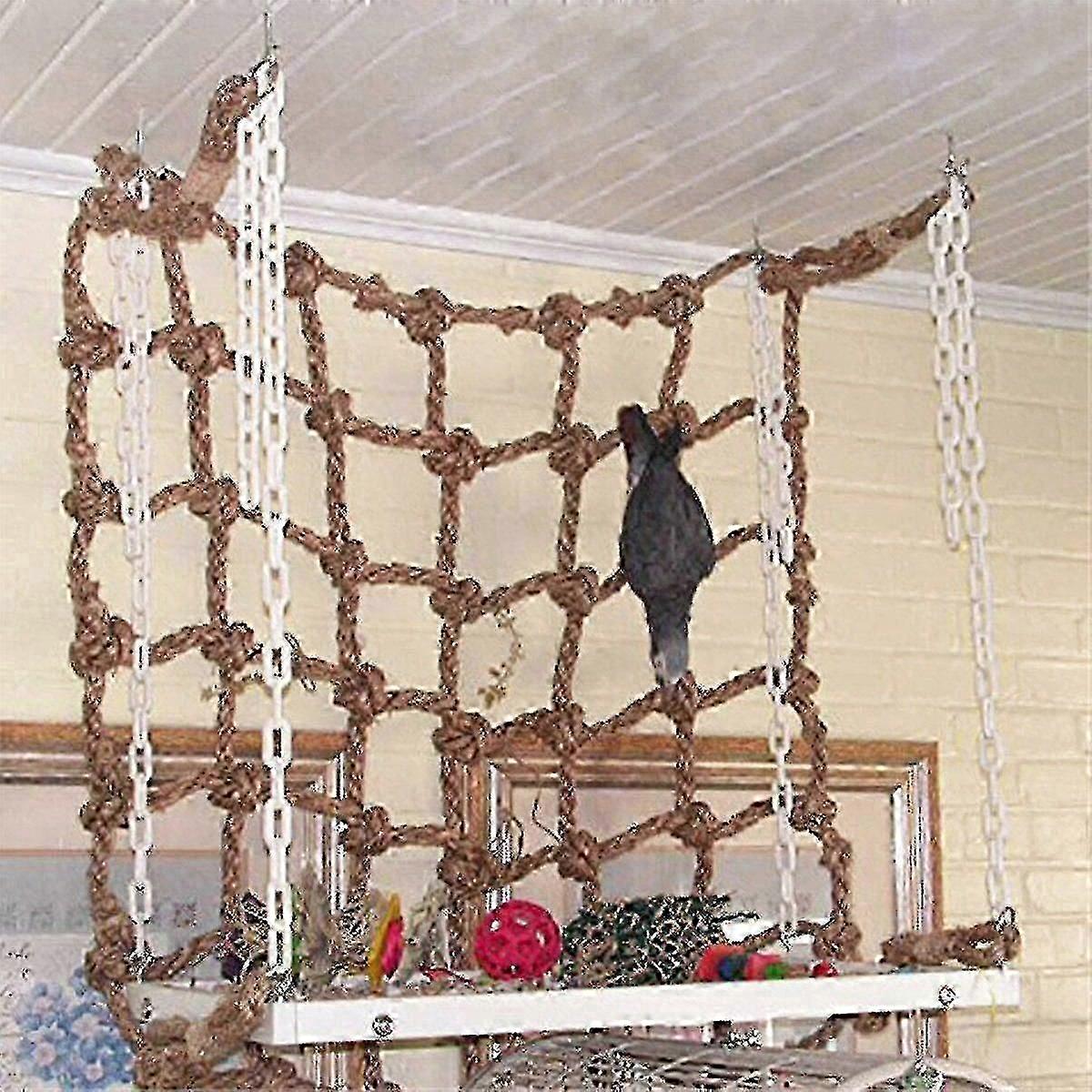 Parrot Climbing Toy With Net Cage For Small Birds