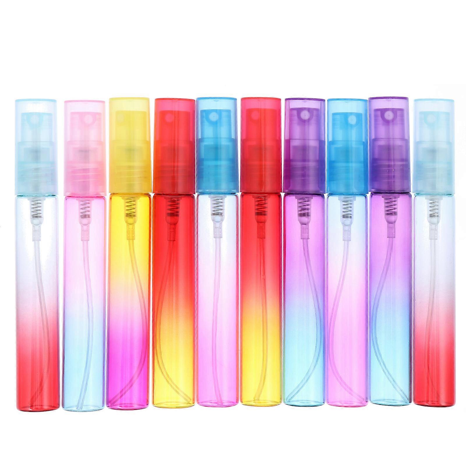 Compact Refillable Perfume Atomizer 10Pcs Glass Spray Bottles Perfect For Travel Use In Assorted Colors With Fine Mist Functionality