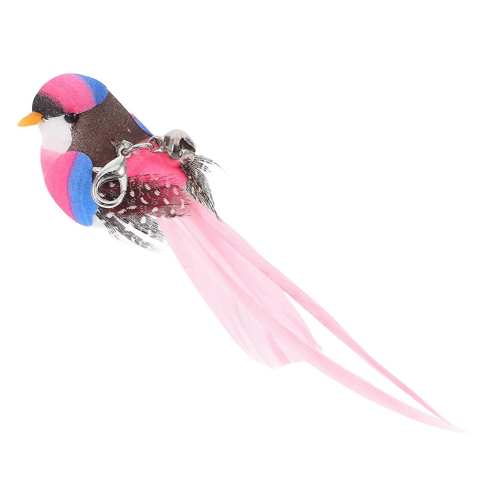 Interactive Kitten Toy Feathered Bird With Bell Cat Teaser Attachment 1Pack