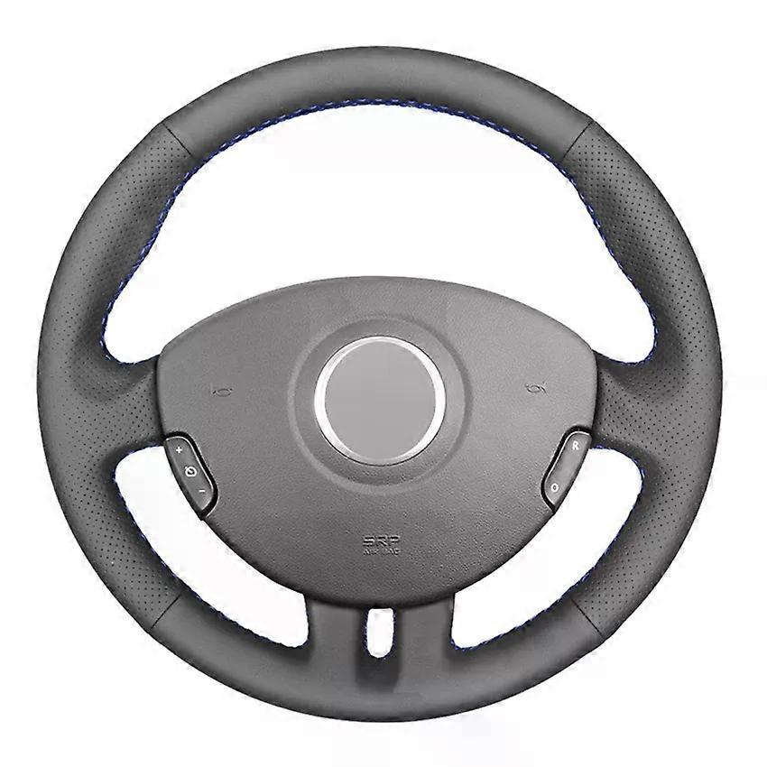 Black PU Faux Leather Hand-stitched Car Steering Wheel Cover Suitable for Renault Clio 3 2005-2013 Clio 3 RS 2005-2013