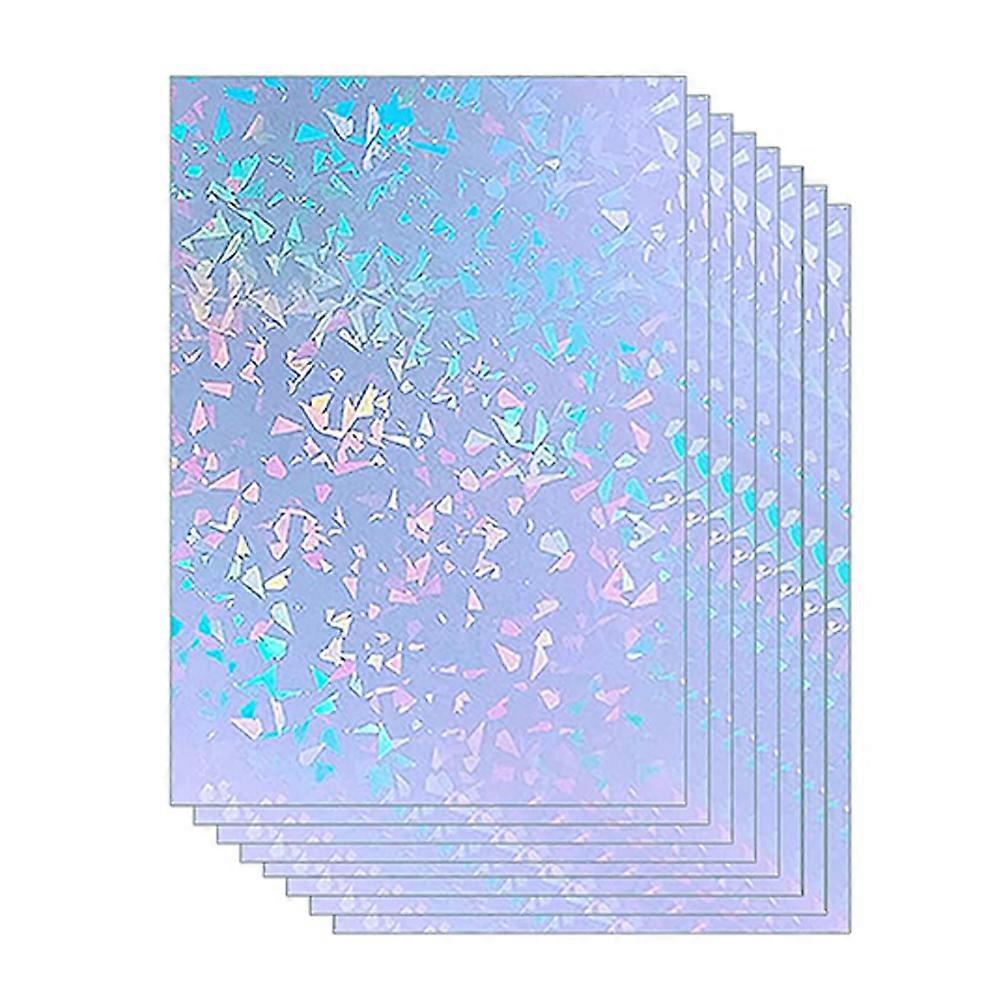 50 Sheets  Gem Glitter Holographic Clear Vinyl Cold Laminating Film, Self-Adhesive, 2.9×4.1 Inch, Waterproof, Suitable for DIY Decoration and Stickers