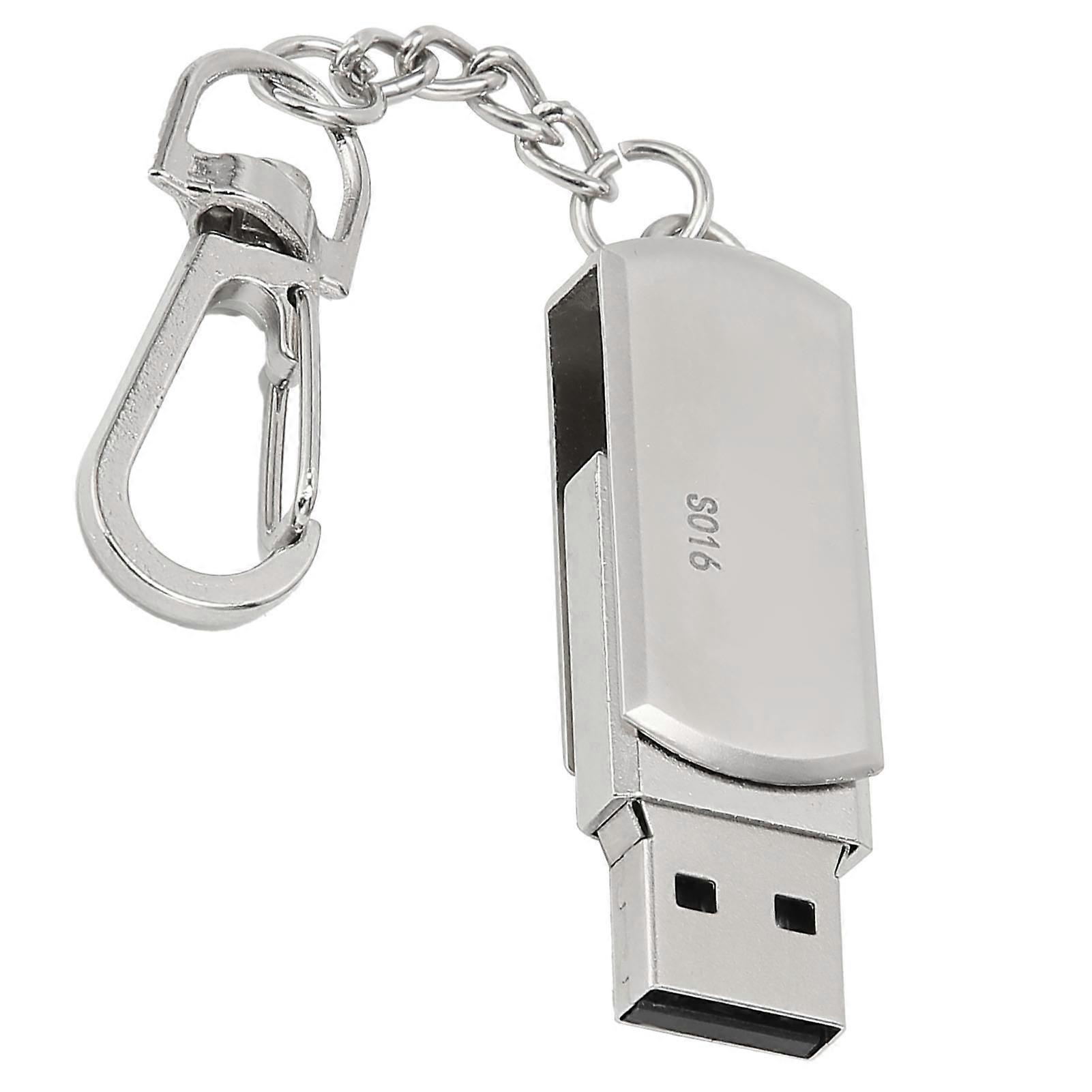 Rotating Zinc Alloy Silver USB Flash Drive 8GB Model S016