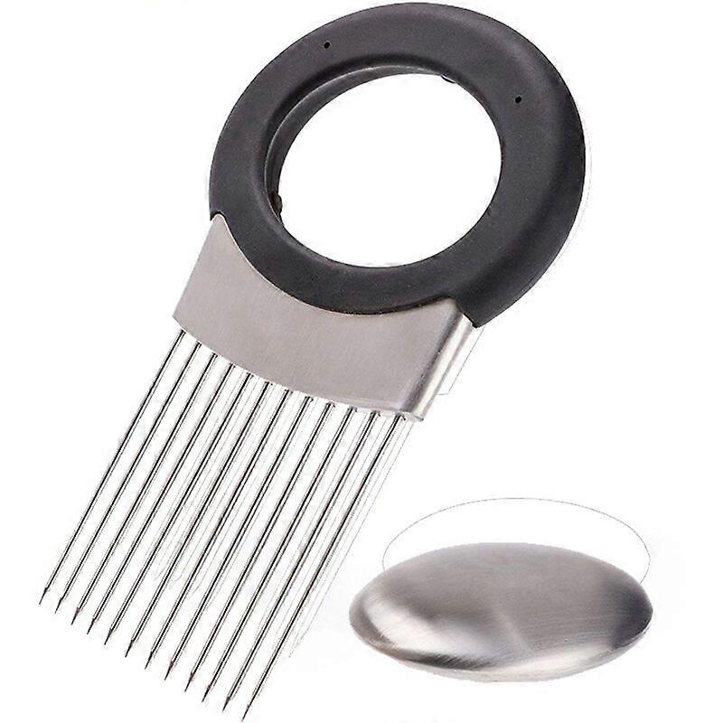 All-in-one onion holder, deodorizer, slicer, cutter and chopper