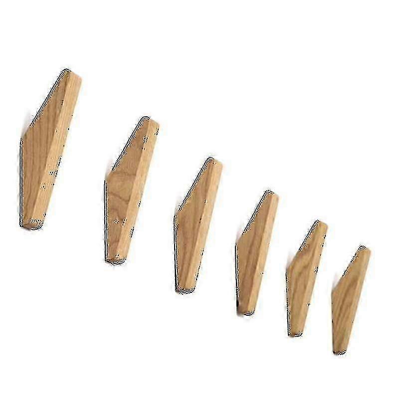 6 Pieces Vintage Wooden Hooks Wooden Hooks 5 Kg Load Capacity, Wall Hooks Bathrobe Hooks Hat Hooks Coat Hooks