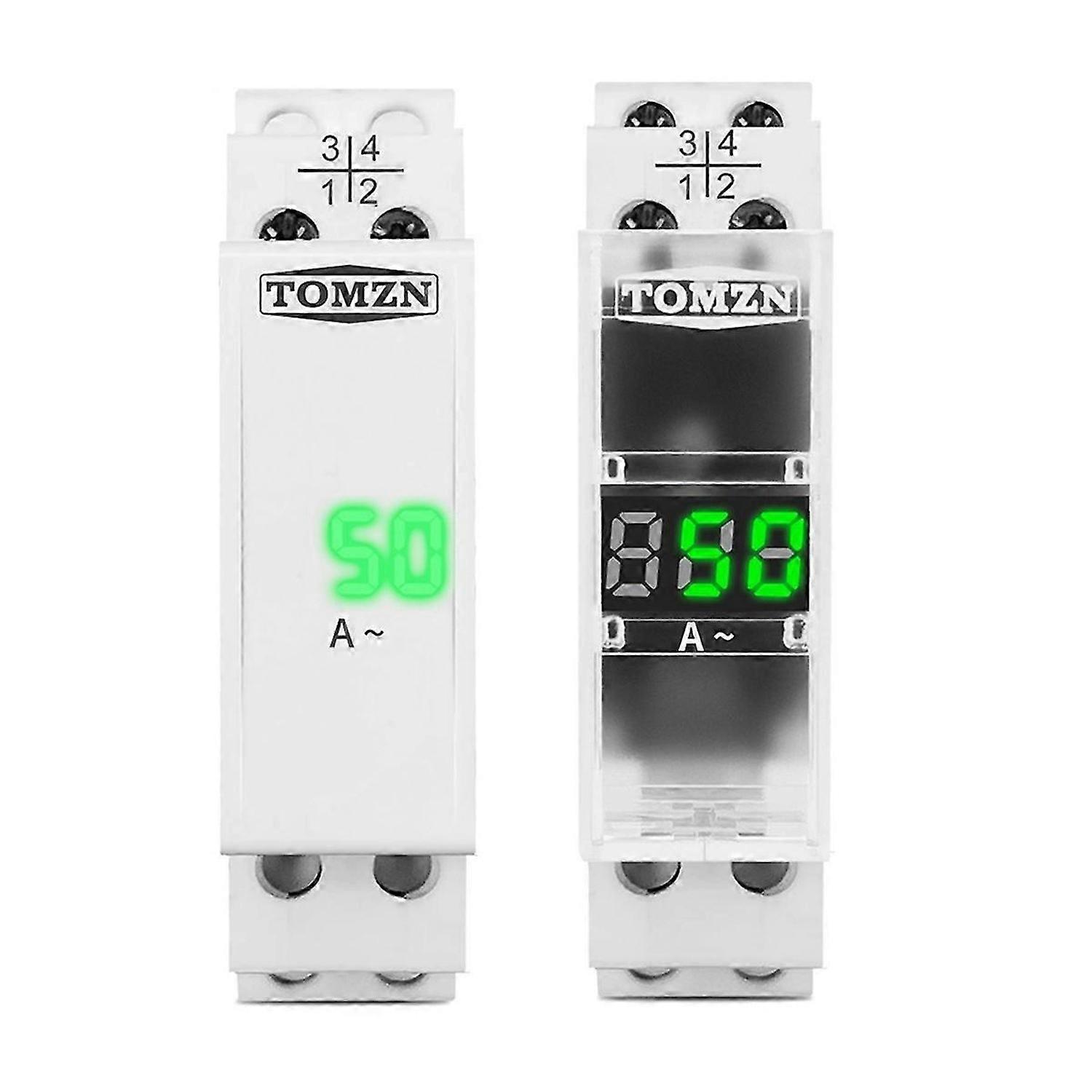 Din Rail Single Phase Ampere Meter Gauge Indicator,Transparent