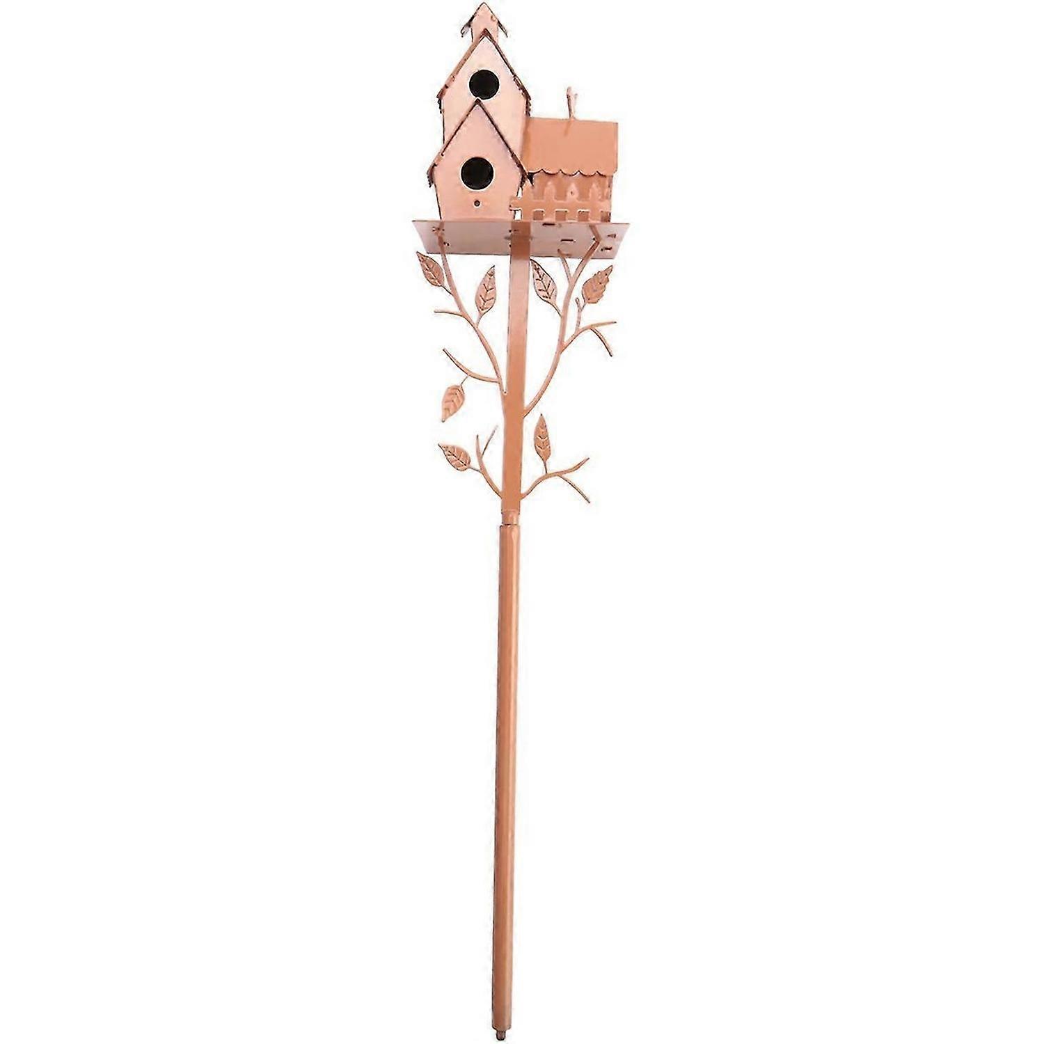 Garden Bird House with Pole Bird Feeders for Courtyard Patio, Style E