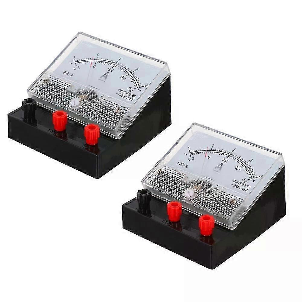 Dual-range DC Ammeter, 2 Pcs Student Experiment Electricity Current Measuring Tool with 0-0.6A/0-3A Range