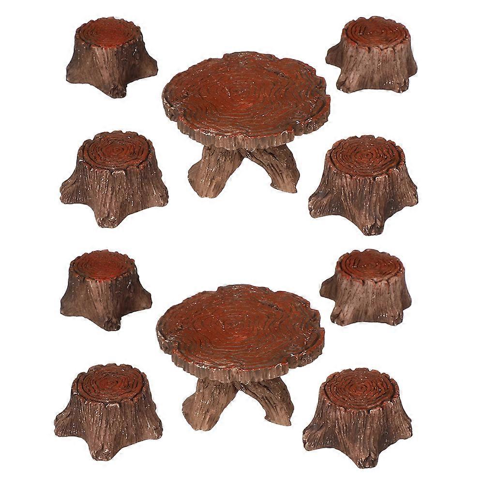 Miniature Garden Decoration Resin Table and Chairs for Decor 20Pcs