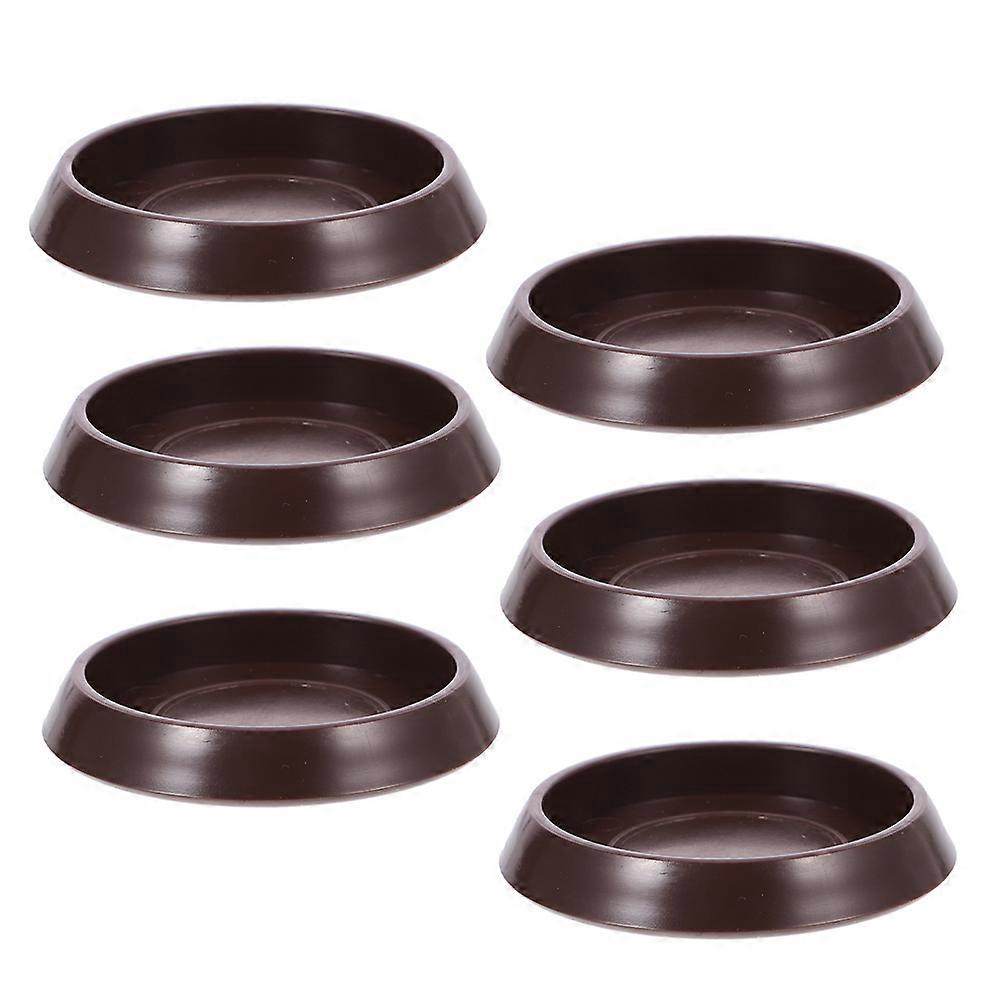 Furniture Cups Multi-Function Protector for Chair 6Pcs Brown Plastic Coasters