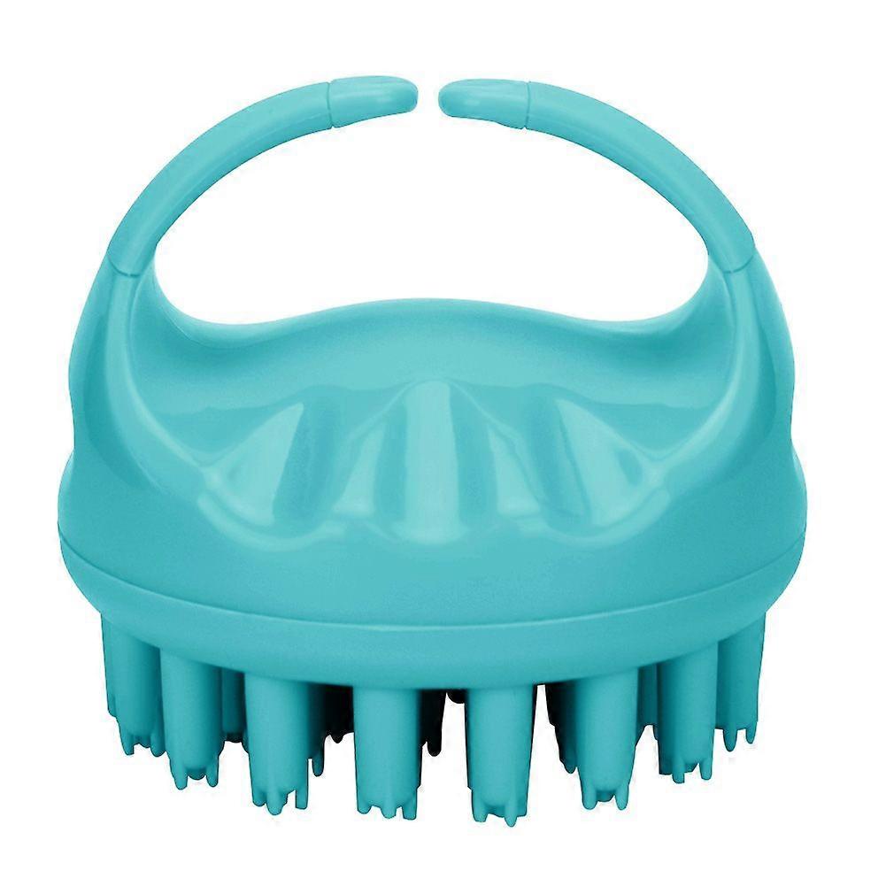 Round Shape Handheld Head Scalp Massage Brush Hair Shampoo Washing Brush with Handle (Green)