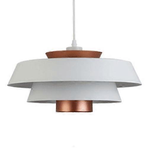 Industrial Style Metal Chandelier, SingleHead Pendant Lamp Shade, E27 Socket White Ceiling Light Balcony