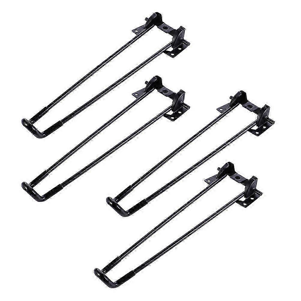 4Pcs Iron Folding Table Legs, Sturdy Metal Desk Legs for Bed Computer Table, Black