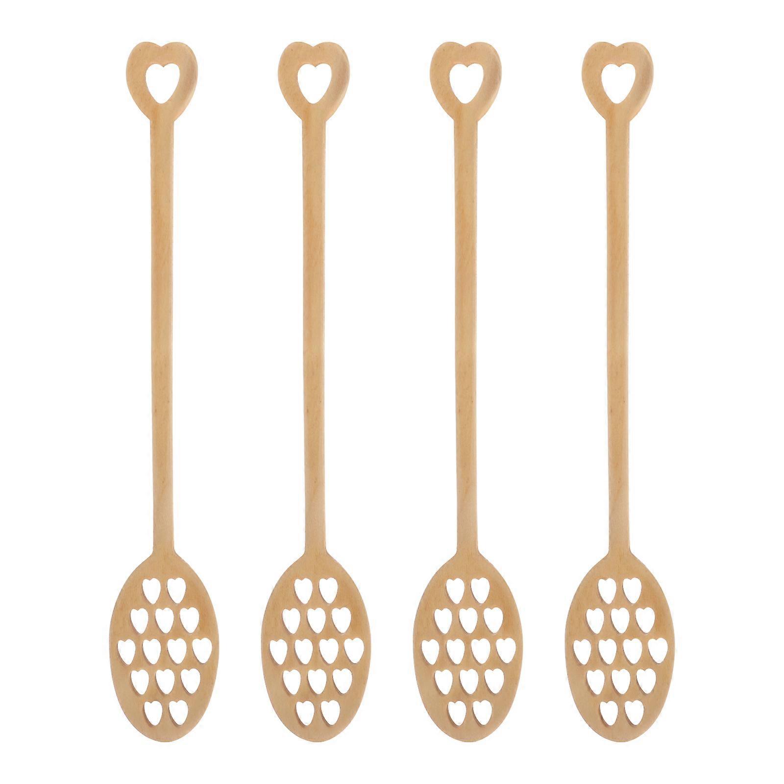 Honey Stirring Spoons Wooden Honey Spoons for Home Use 4Pcs Pack
