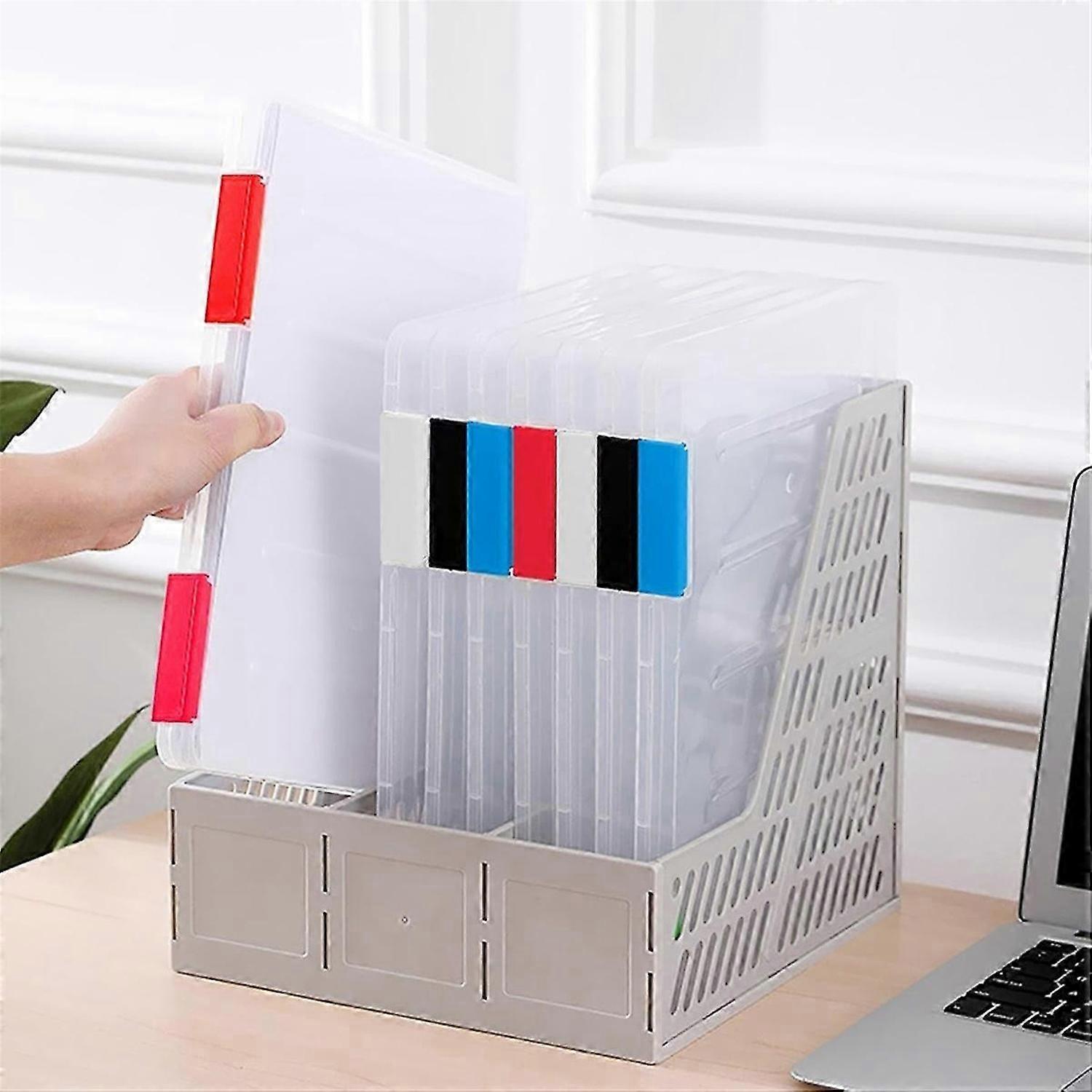 4 Pack A4 File Box,Clear Plastic Document Storage Box,