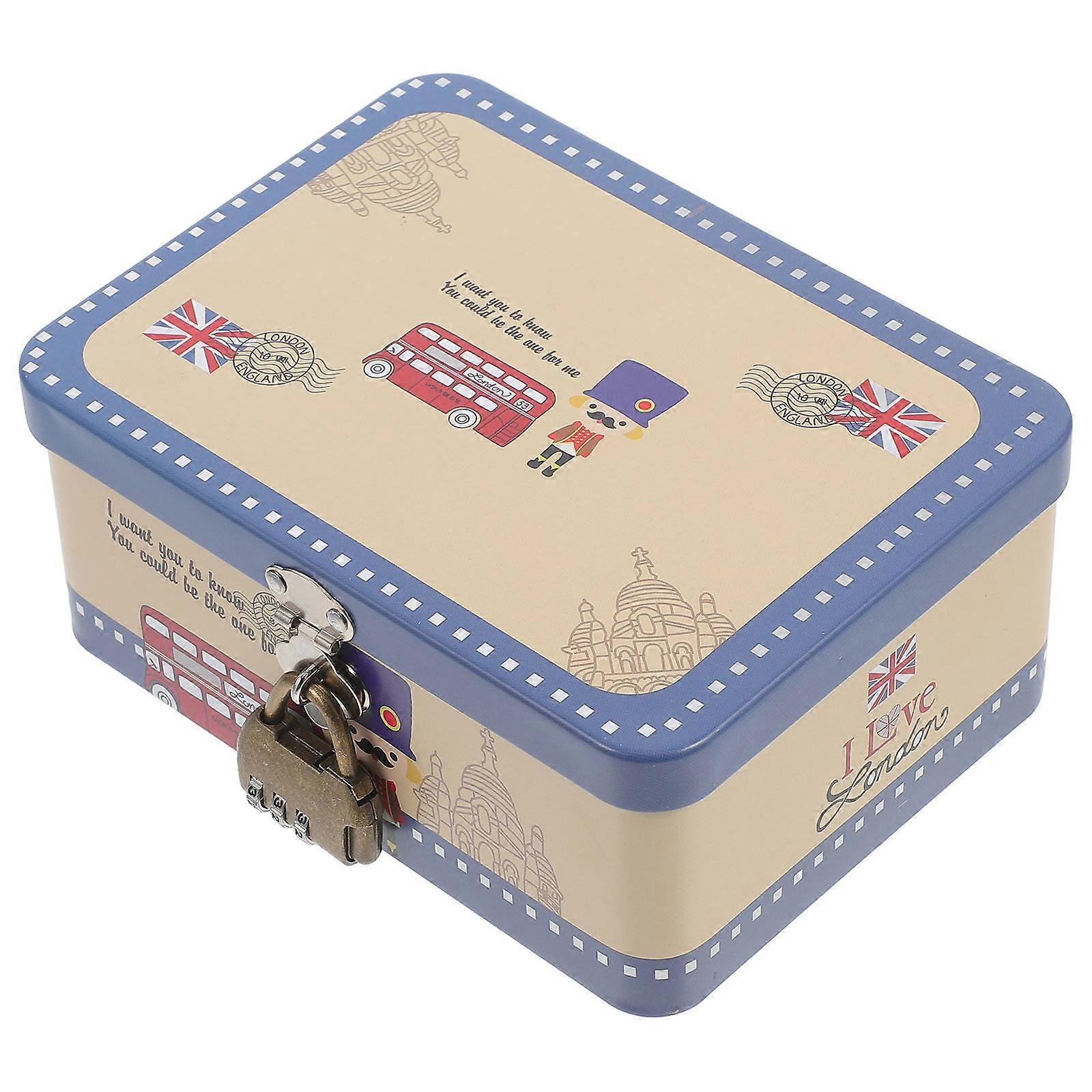 Tinplate Box with Lock for Storage Cartoon Printing Metal Storage Case