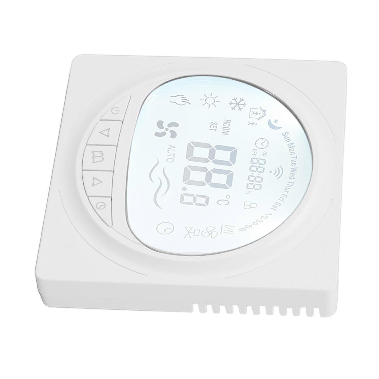 Programmable Floor Heating Thermostat 8.6cm LCD White Backlight