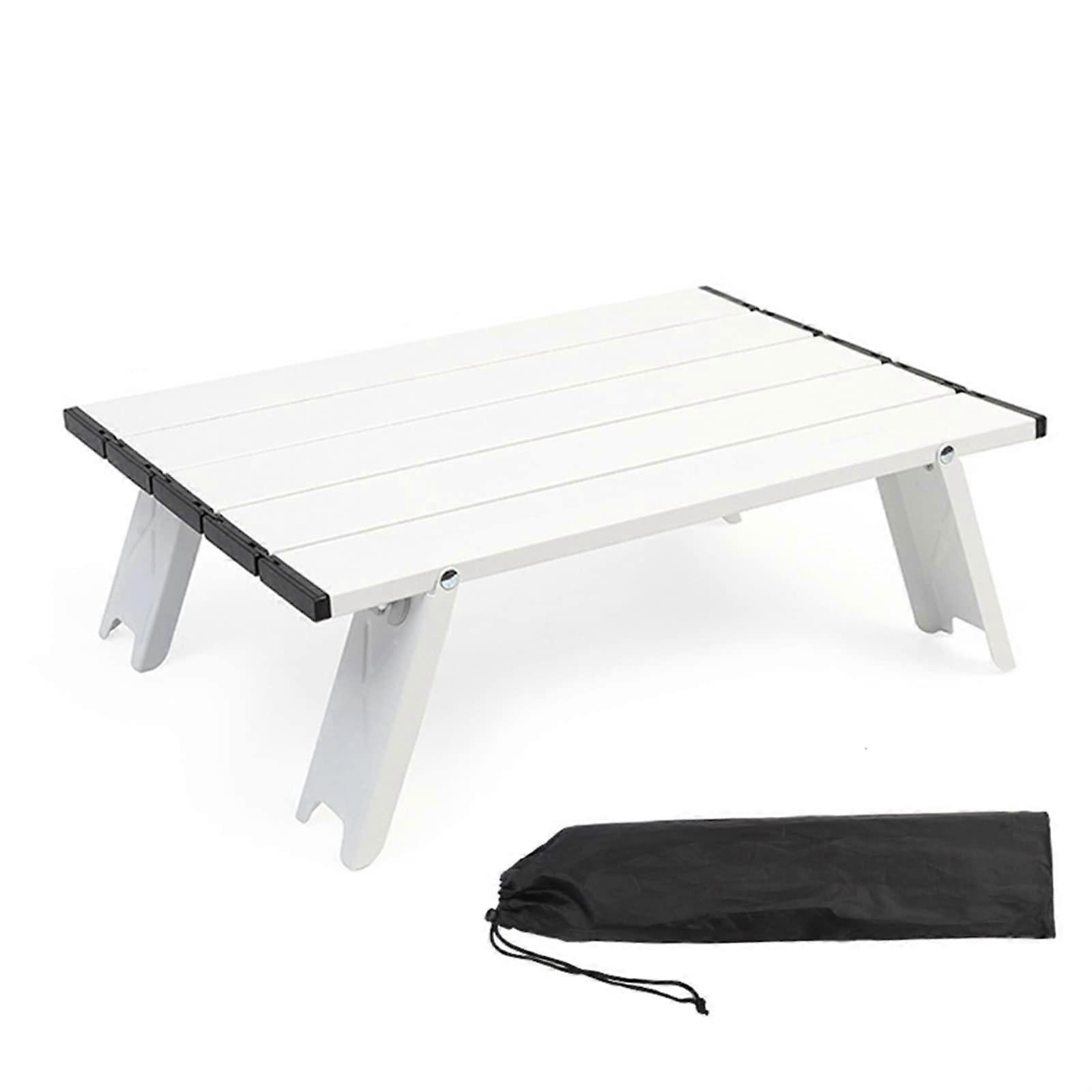 Picnic Tables Outdoor Folding Table Portable for Beach Camping BBQ 4-6 Person with Carry Bag and White Finish