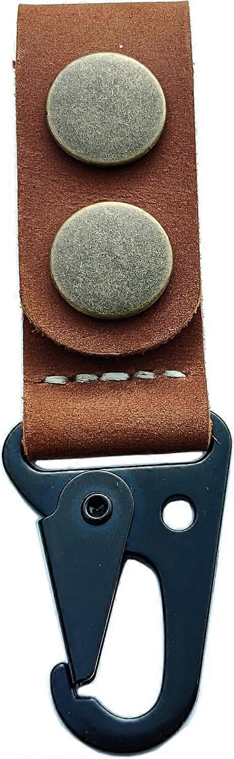 Handmade Leather Key Chains, Carabiner Keys with Double Button