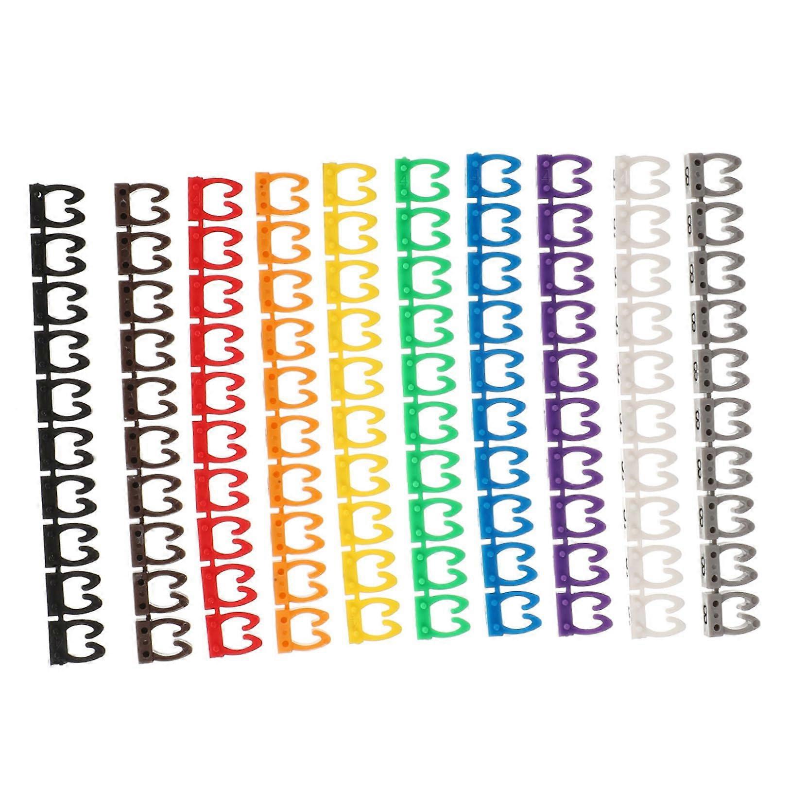 Cable Identification Tags 100 Pack Snap Tube For Cord Management 1.5x1cm Plastic Labels